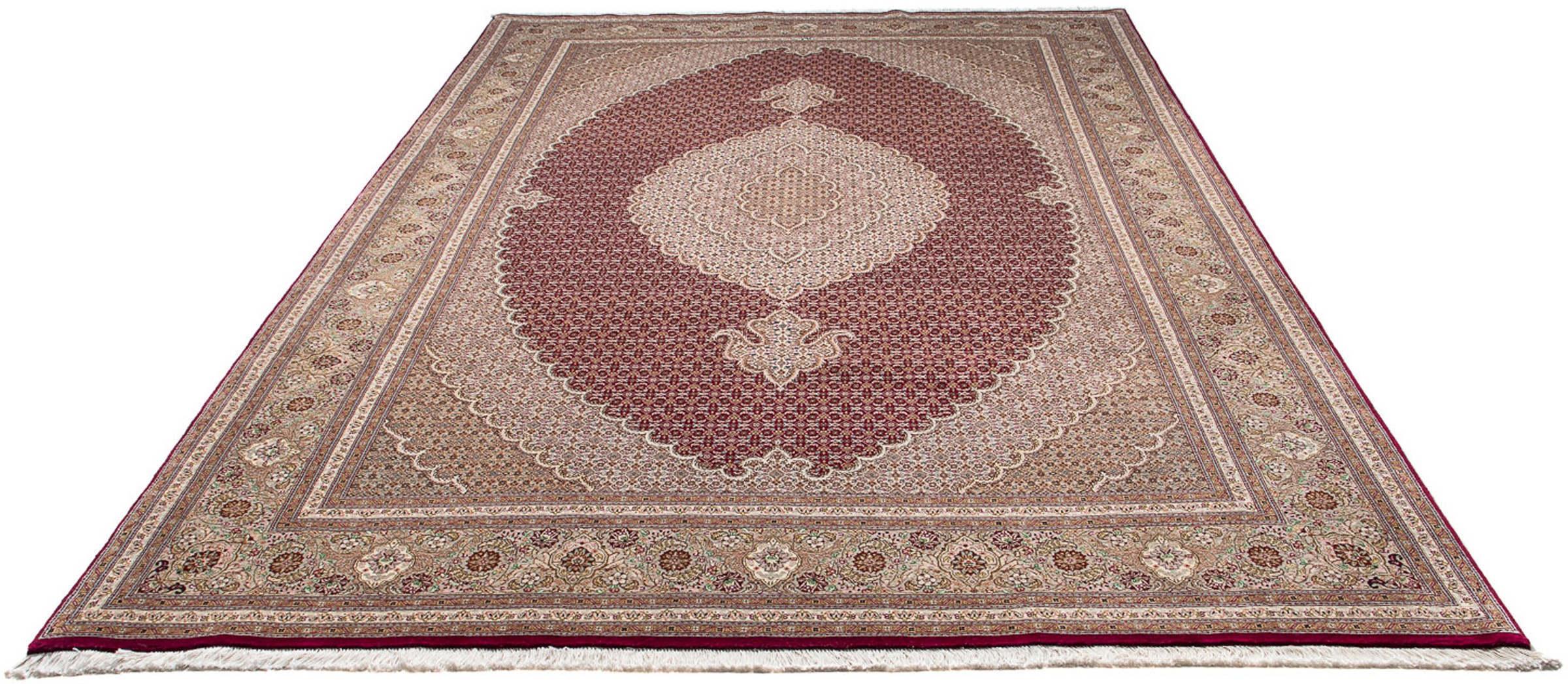 Image of morgenland Orientteppich »Perser - Täbriz - 323 x 204 cm - dunkelrot«, rechteckig, 10 mm Höhe, Wohnzimmer, Handgeknüpft, Einzelstück mit Zertifikat bei Ackermann Versand Schweiz