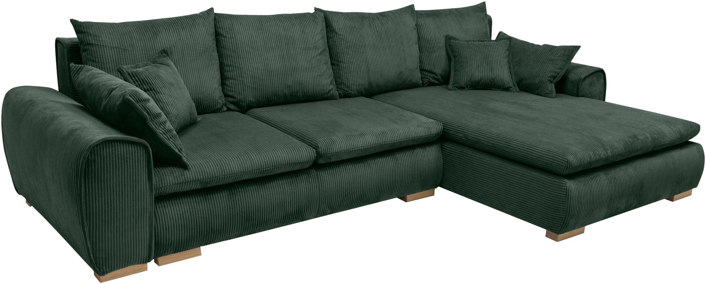 Home affaire Ecksofa »Katja L-Form«, Cord Bezug, inkl. Schlaffunktion und Stauraum
