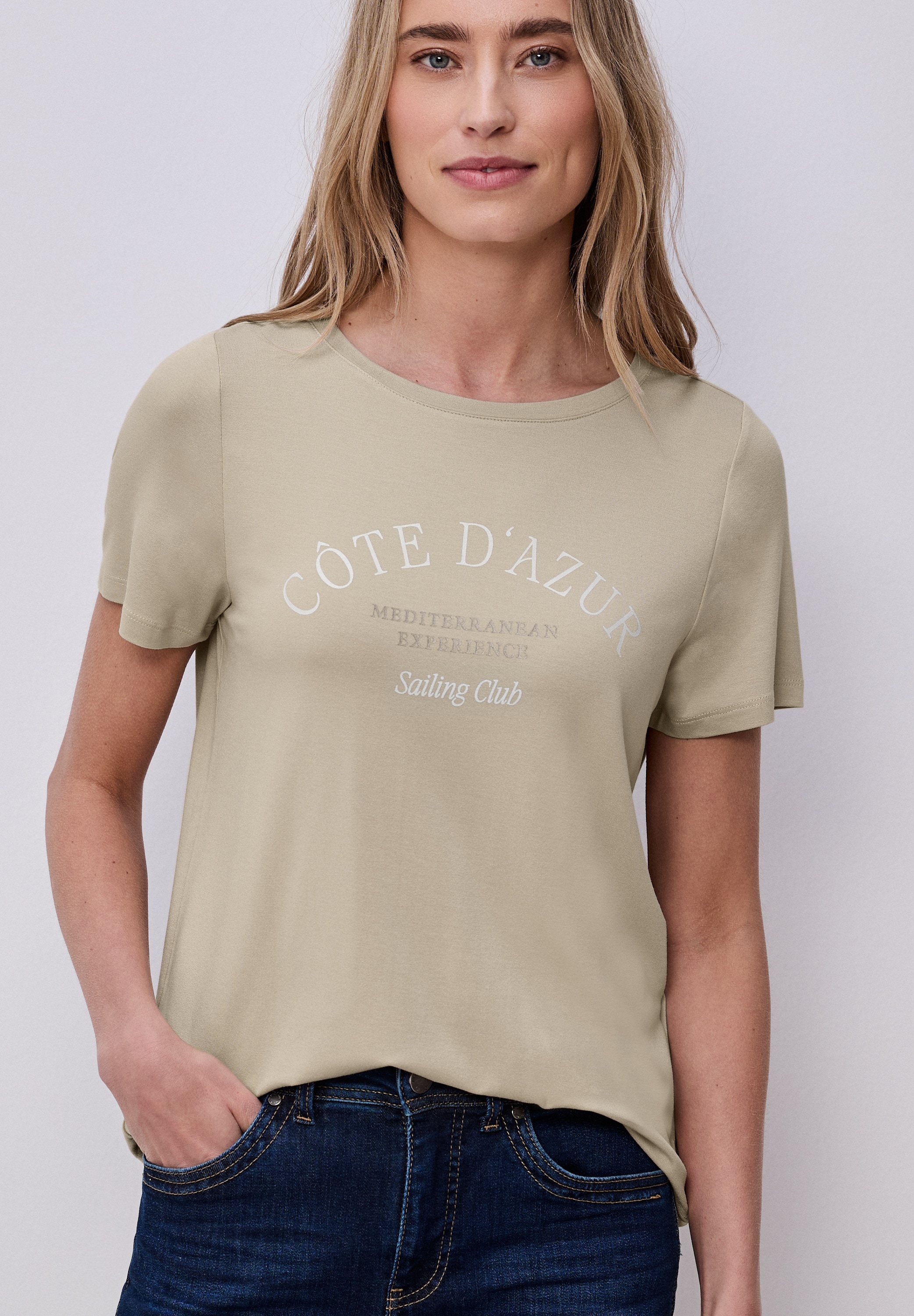Image of STREET ONE Rundhalsshirt Sommershirt mit Wording-Print