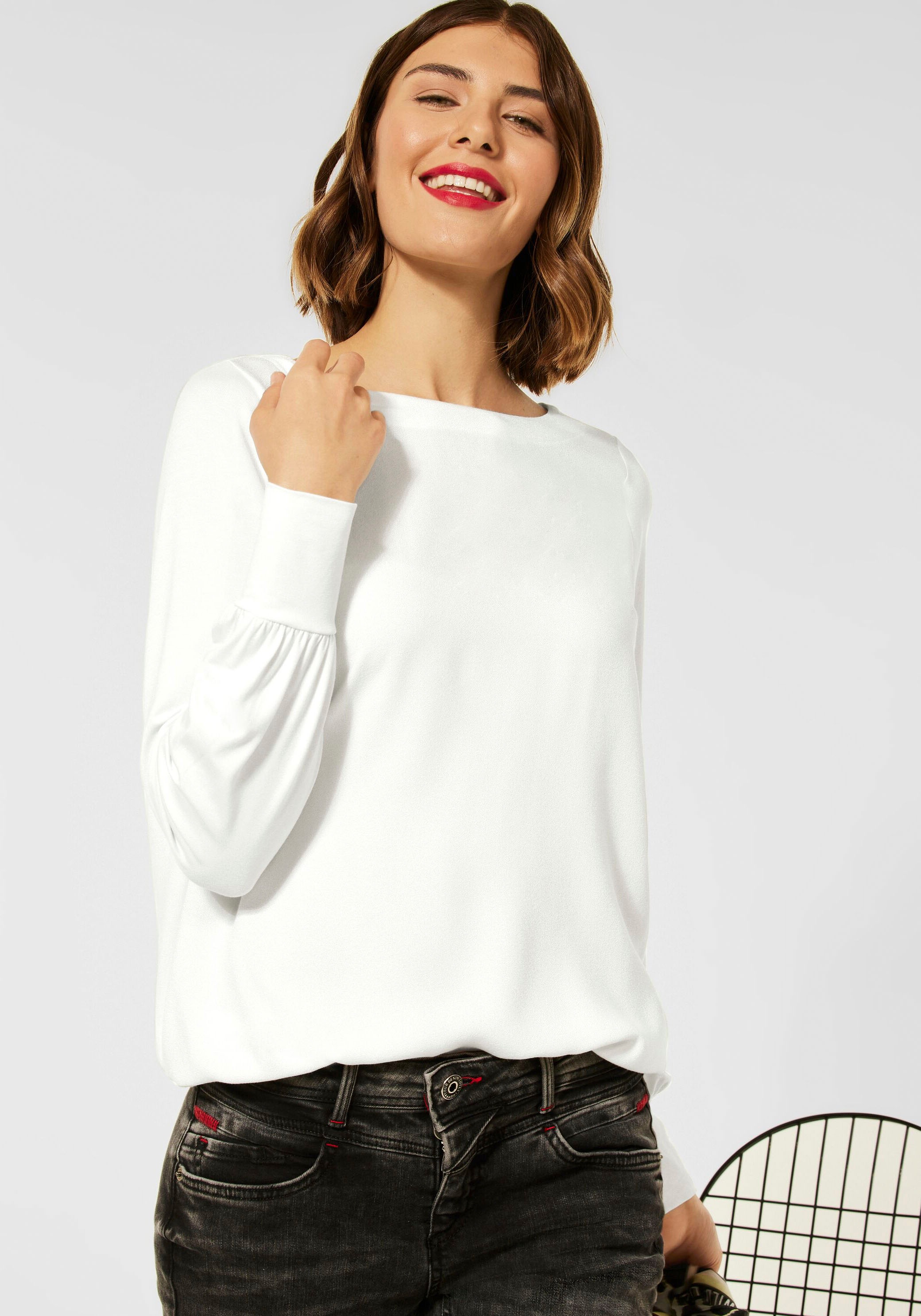 Image of STREET ONE Langarmshirt, mit Ton in Ton Nähten bei Ackermann Versand Schweiz