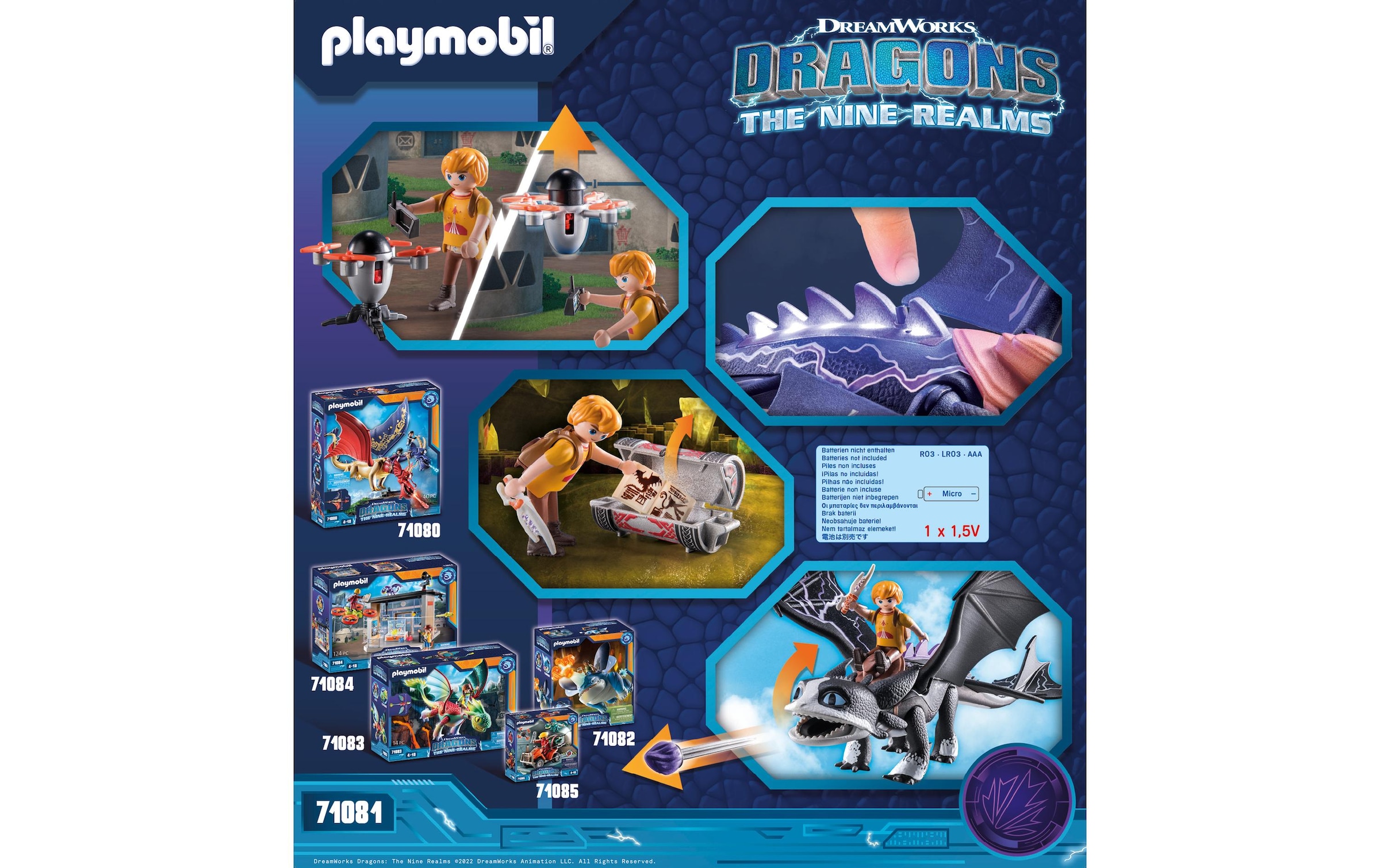 Playmobil® Spielbausteine »Dragons The Nine Realms – Thunder & Tom 71081«, (39 St.)