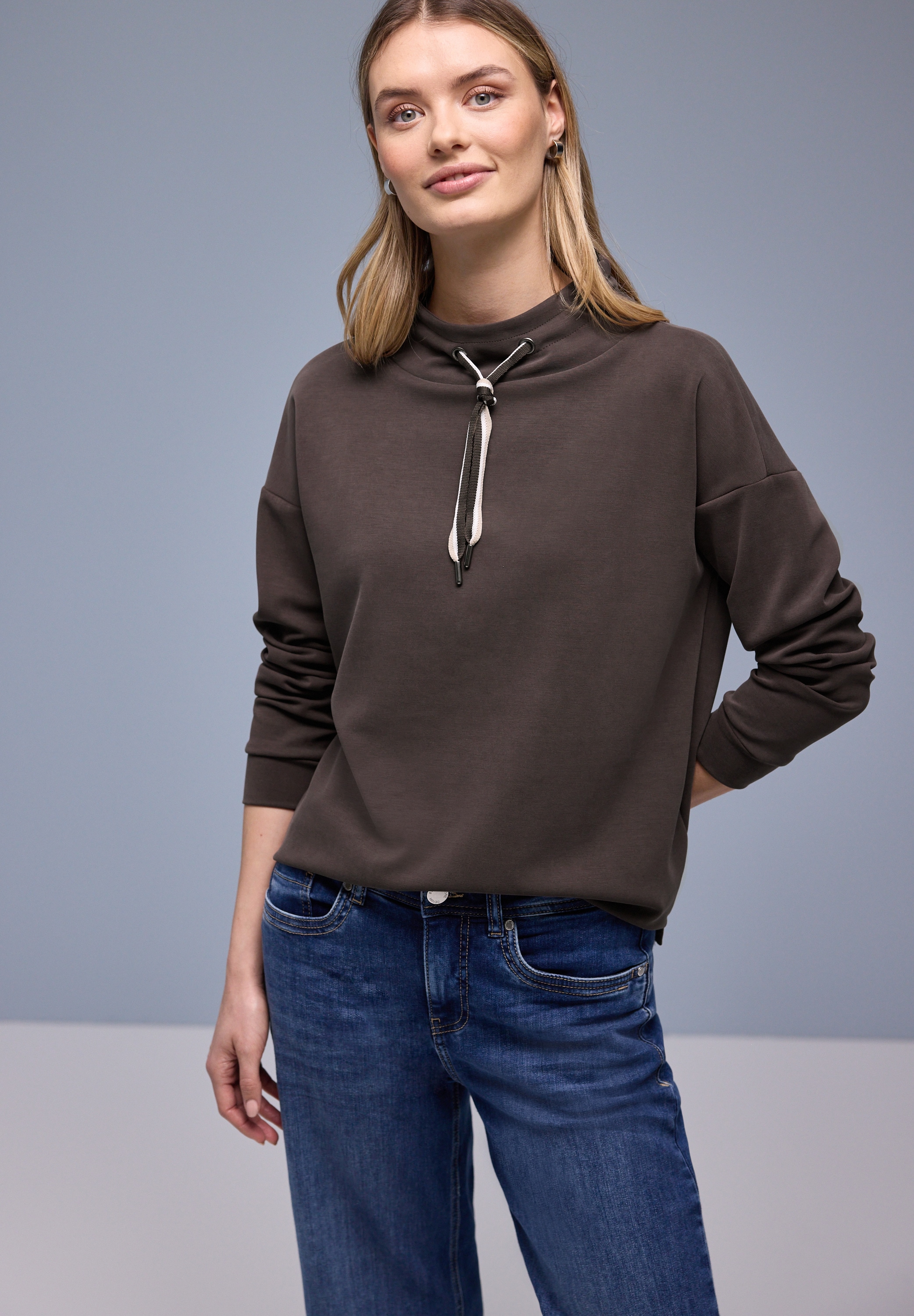 STREET ONE Sweatshirt , mit Stehkragen und Kordelzug
