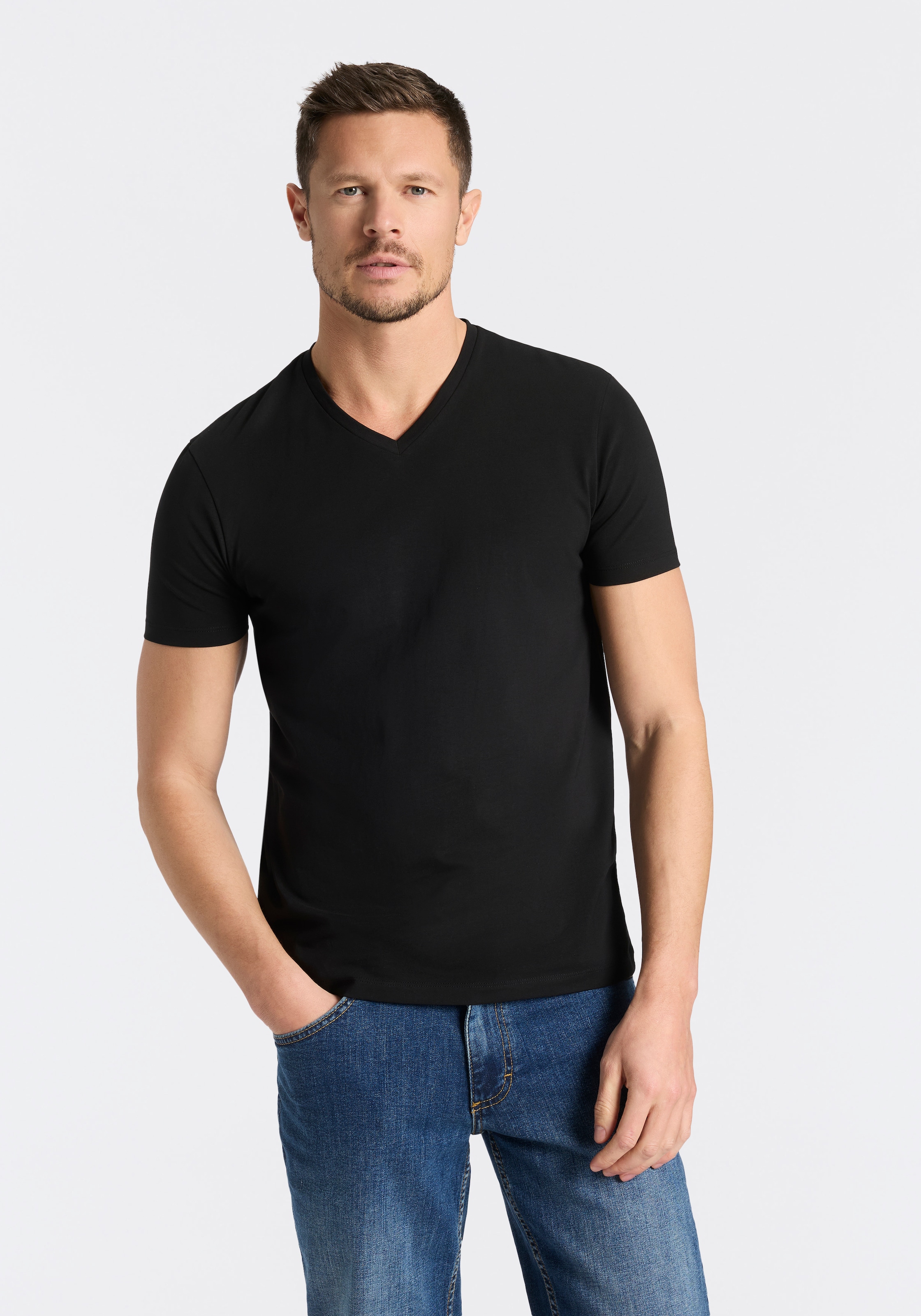 HUGO T-shirt »HUGO-V« Paquet, 2er,  V-Ausschnitt, Slim-Fit, HUGO Logo-Print