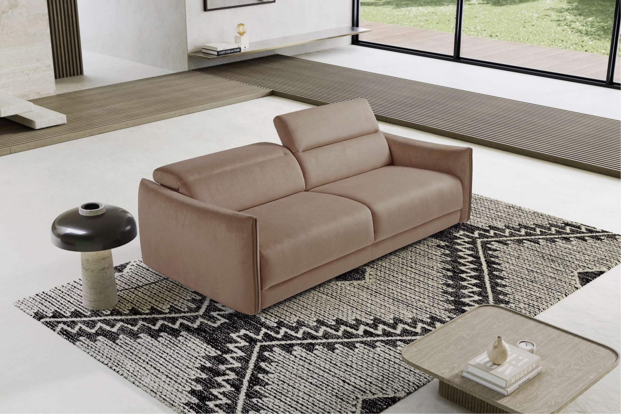 Egoitaliano Canapé-lit »FOX, Made in Italy-Designsofa mit Dauerschlaffunktion,Breite 216 cm« Canapé-lit, microfibre de luxe avec appuie-têtes réglables