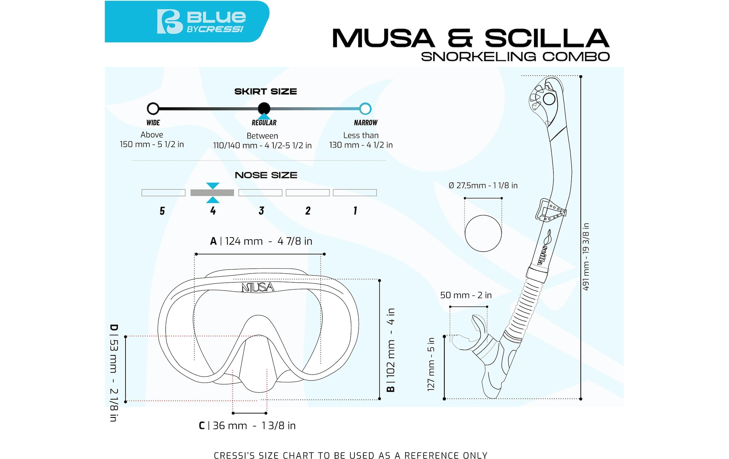 Cressi Tauchermaske »Musa + Scilla combo«