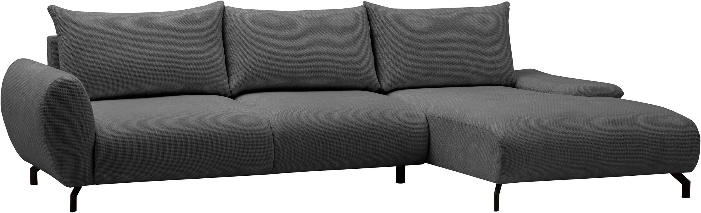 GOODproduct Ecksofa »KELLIE, L-Form, 315 cm, verstellbare Armlehne, Metallfüsse,« wahlweise Recamiere links o. rechts, Chenille-Stoff, hoher Sitzkomfort
