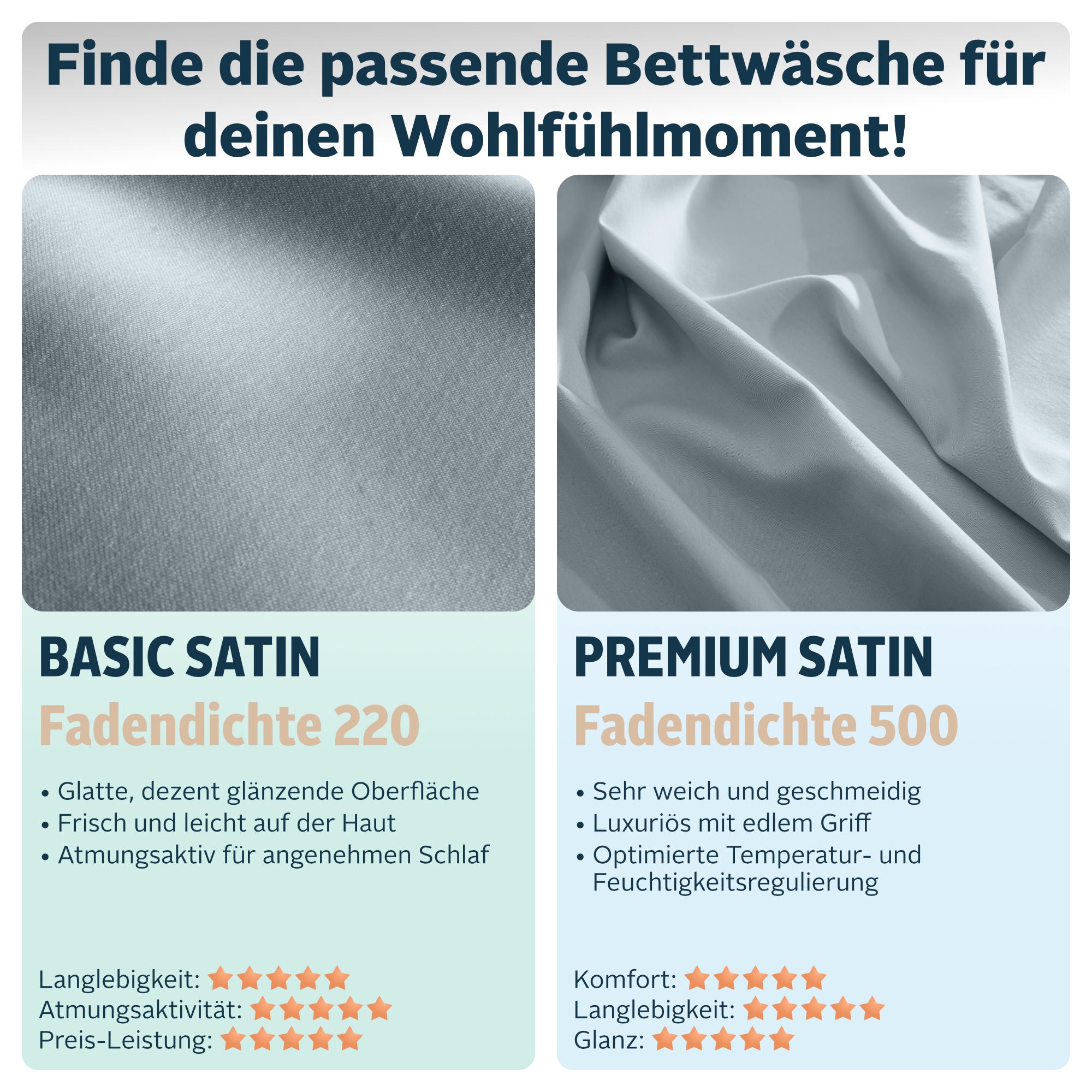 GOODproduct Linge de lit »Mila in verschiedenen Premium Qualitäten« 2 linge de lit uni intemporel et élégant dans différentes qualités premium
