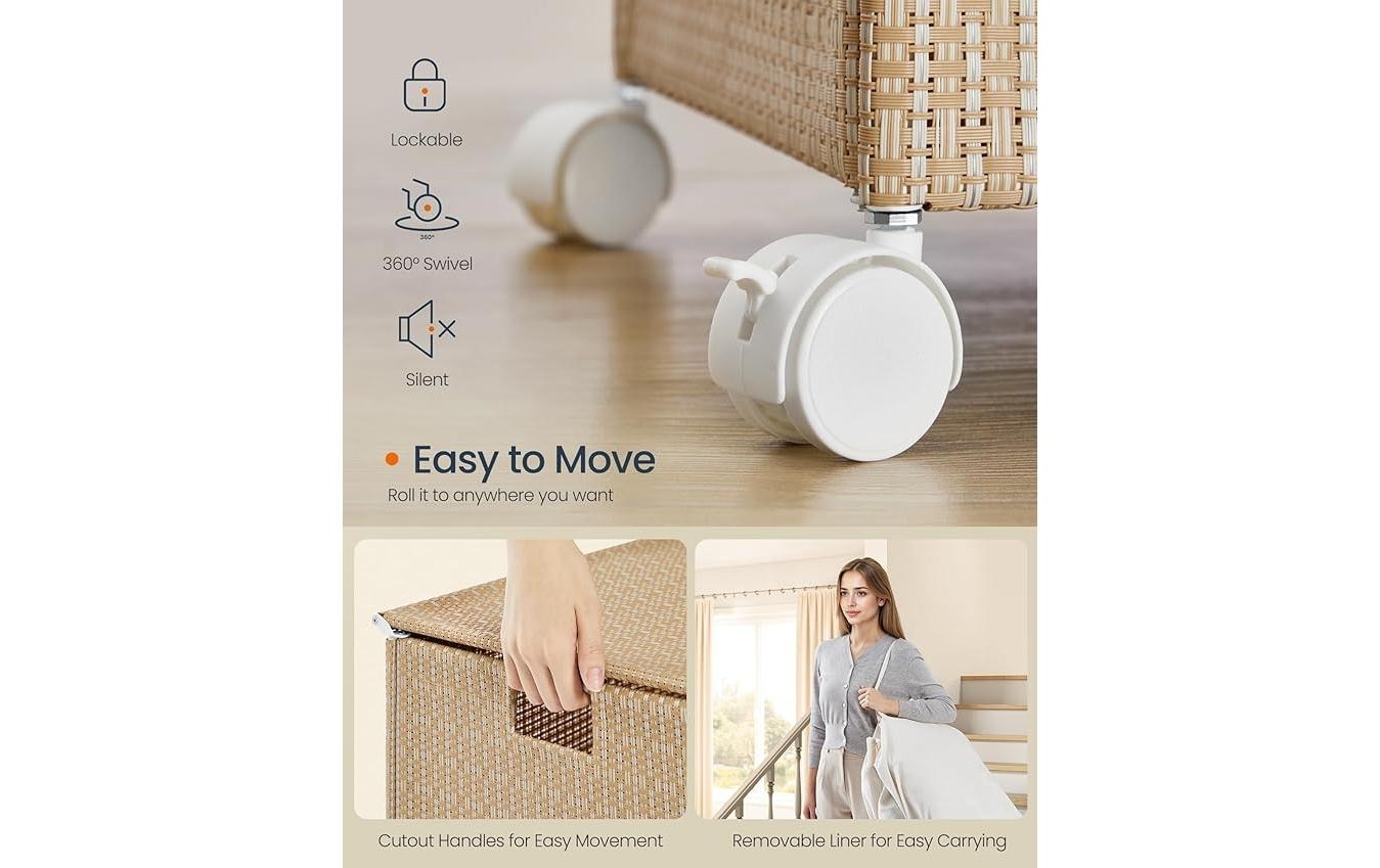 SONGMICS Wäschekorb »mit 3 Fächern 140 l«