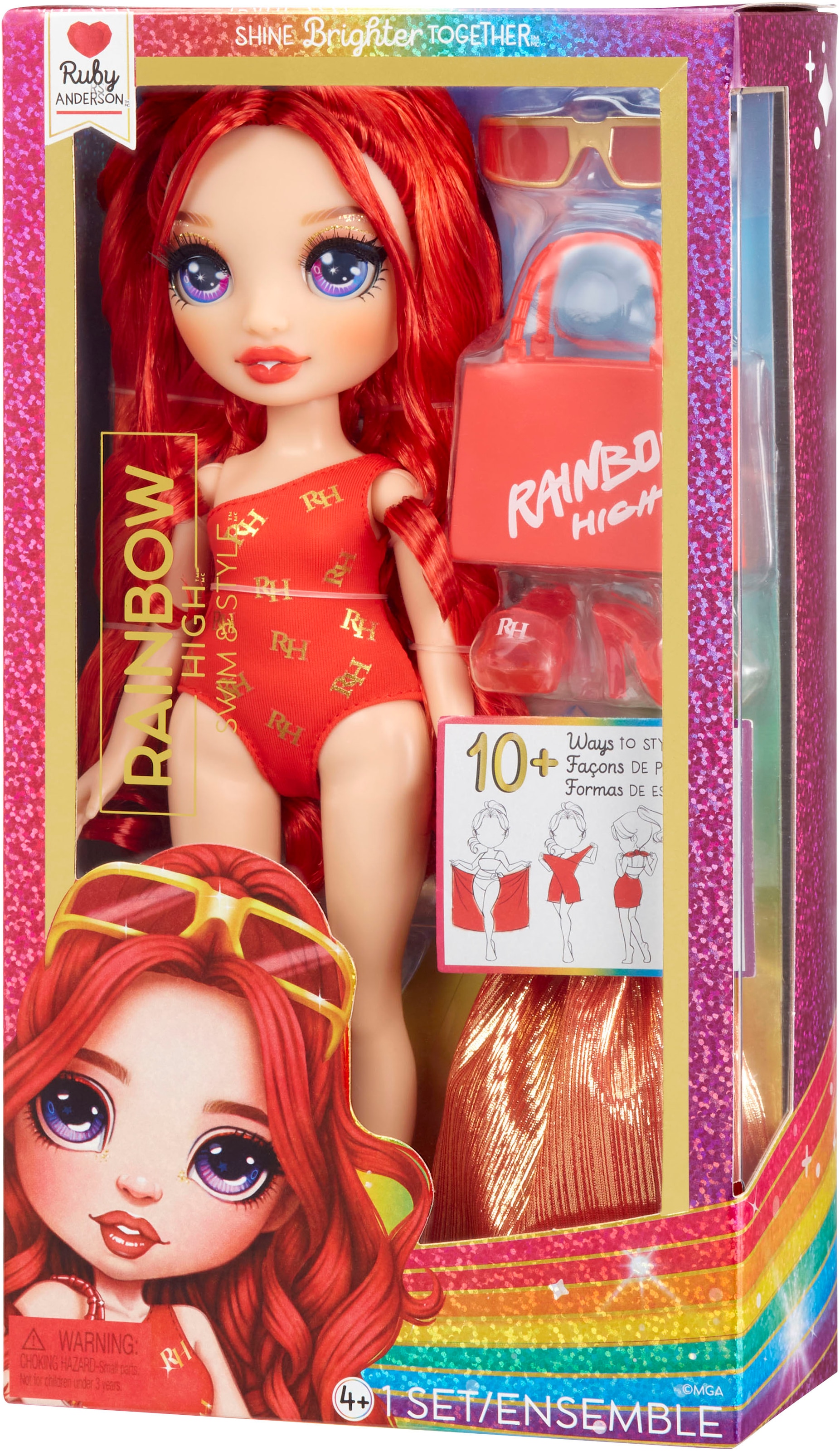 RAINBOW HIGH Poupée à habiller »Rainbow High Swim & Style Fashion Doll- Ruby (Red)«