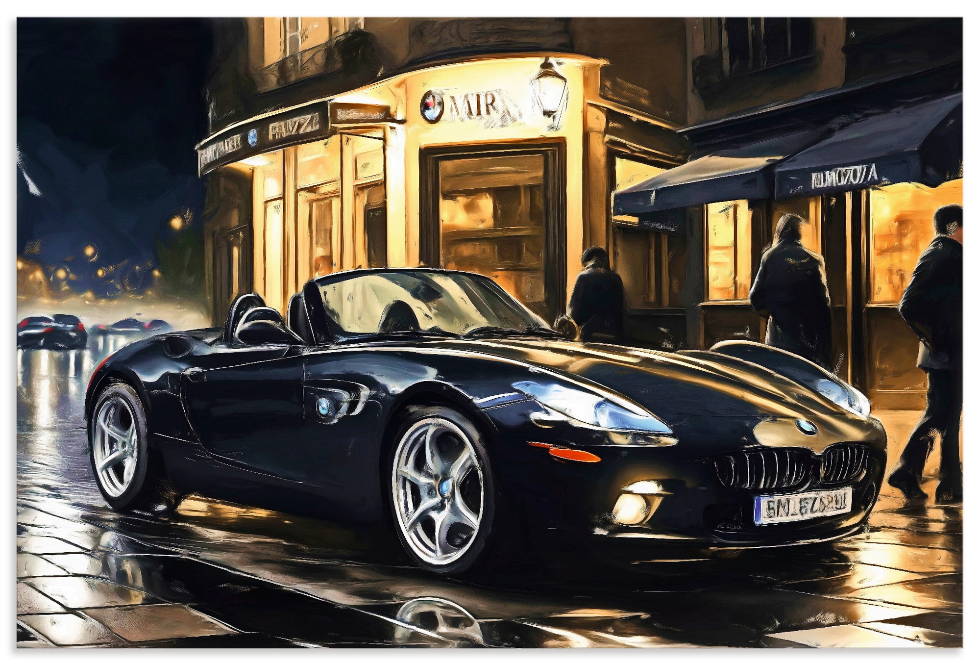 Image of Artland Wandbild "BMW Z8 nachts in Paris" Auto 1 Stk. tlg. als Alubild, Leinwandbild, Poster, Wandaufkleber in verschied. Grössen