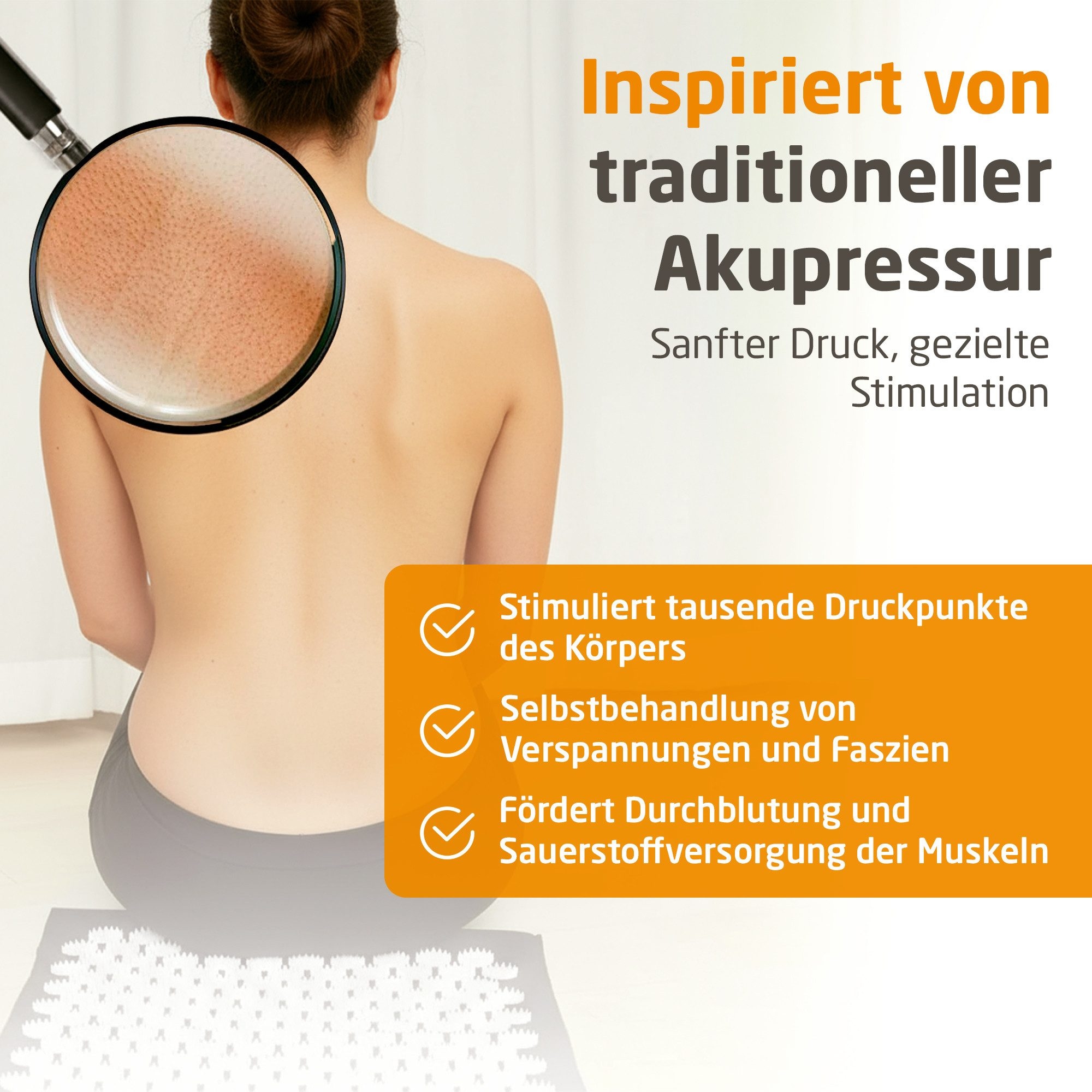 Medisana Tapis de massage »MM 100 mit Wärmefunktion und 9 einstellbaren Temperaturstufen« Sanfte Akupressur für Gesundheit und Wohlbefinden
