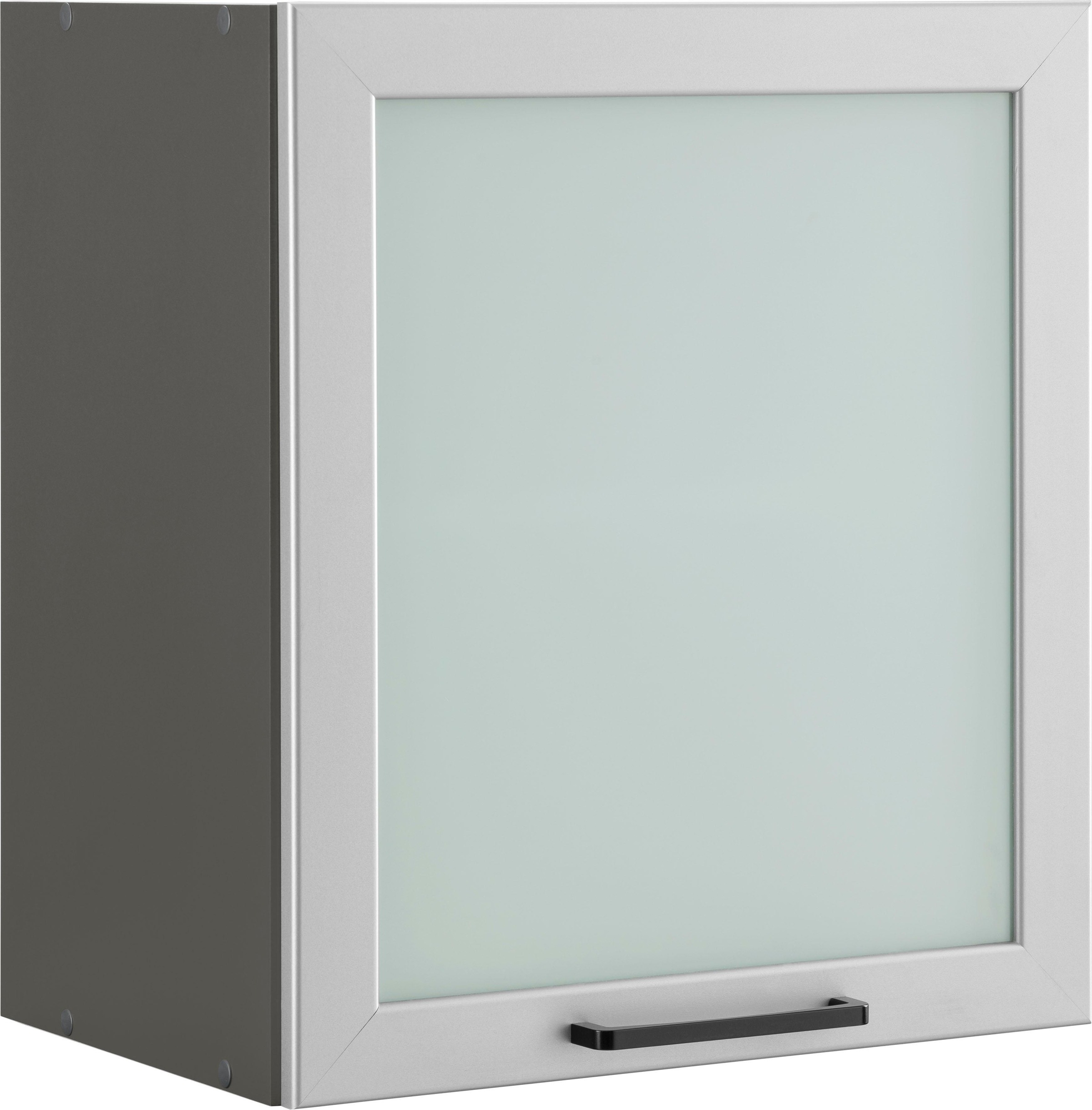 Image of wiho Küchen Glashängeschrank »Esbo«, mit alufarbener Glasrahmentür bei Ackermann Versand Schweiz