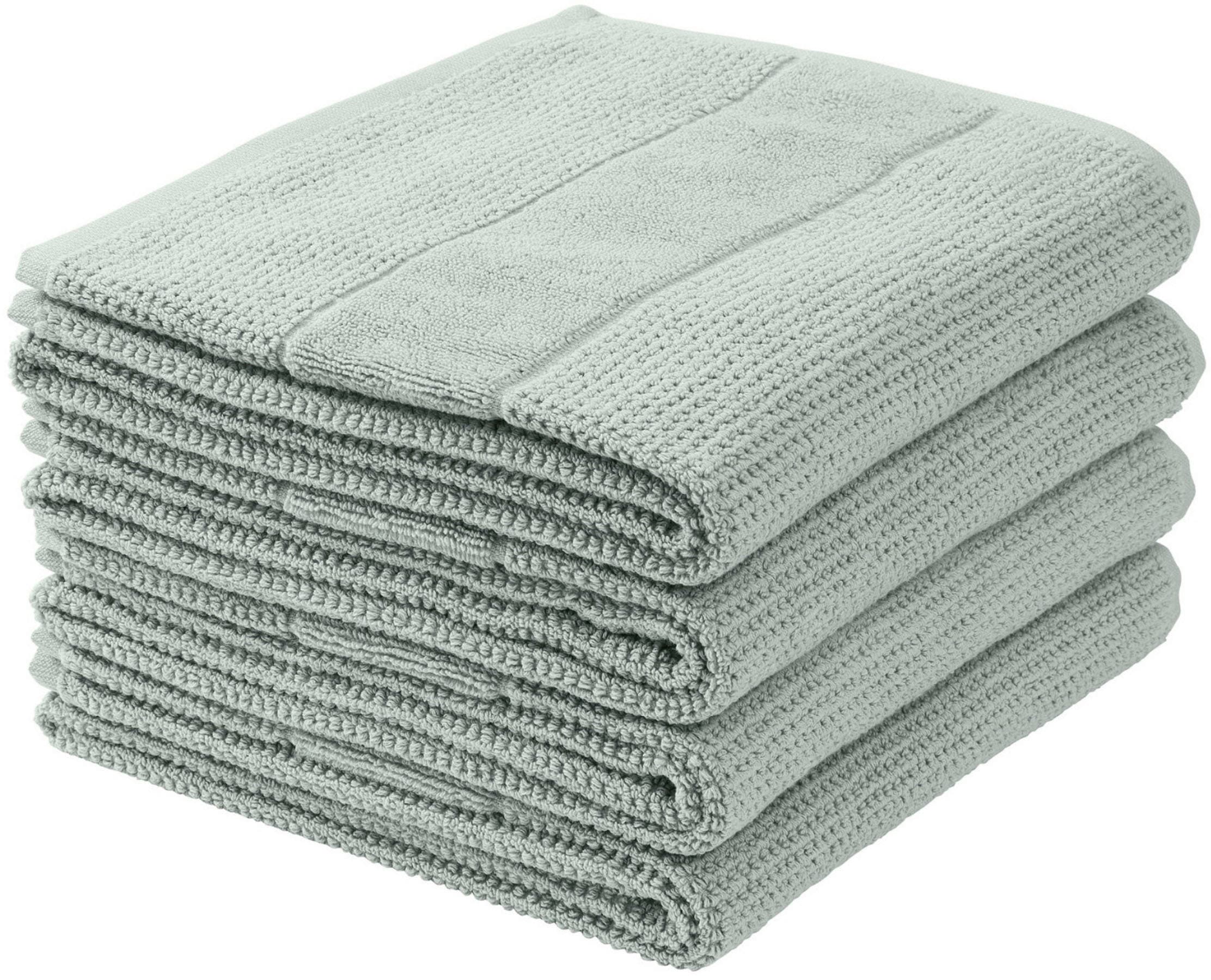 Schiesser Handtücher »Turin bequem aus MADE Set OEKO-TEX®-zertifiziert kaufen St.), 100% Reiskorn-Optik, GREEN im Baumwolle«, 4er (4 by IN