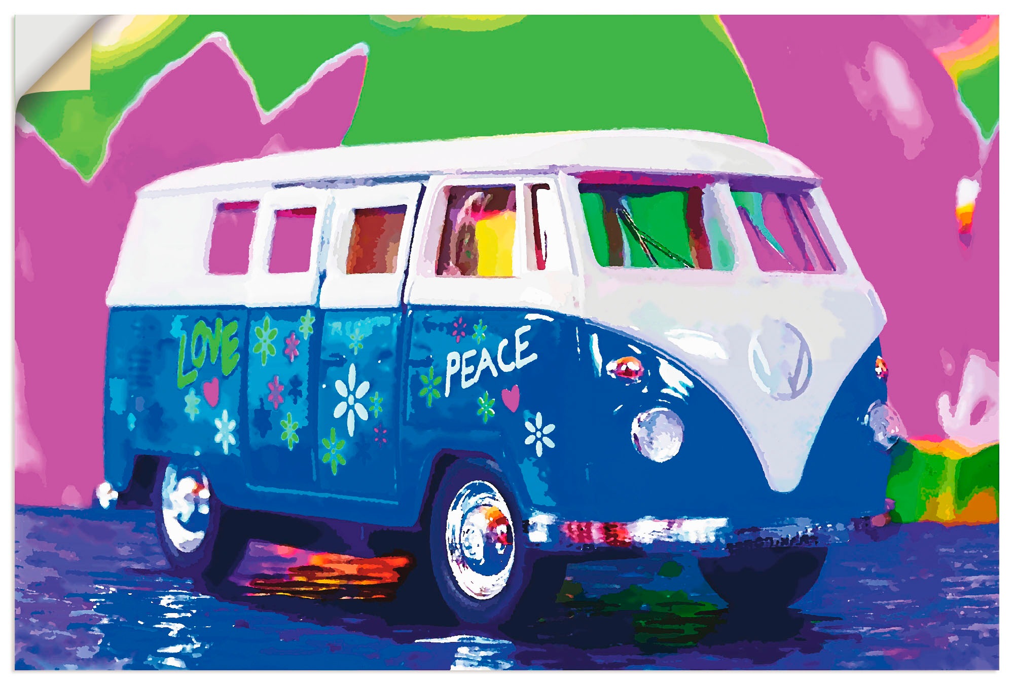 Image of Artland Wandbild »VW Bully«, Auto, (1 St.), in vielen Grössen & Produktarten - Alubild / Outdoorbild für den Aussenbereich, Leinwandbild, Poster, Wandaufkleber / Wandtattoo auch für Badezimmer geeignet bei Ackermann Versand Schweiz