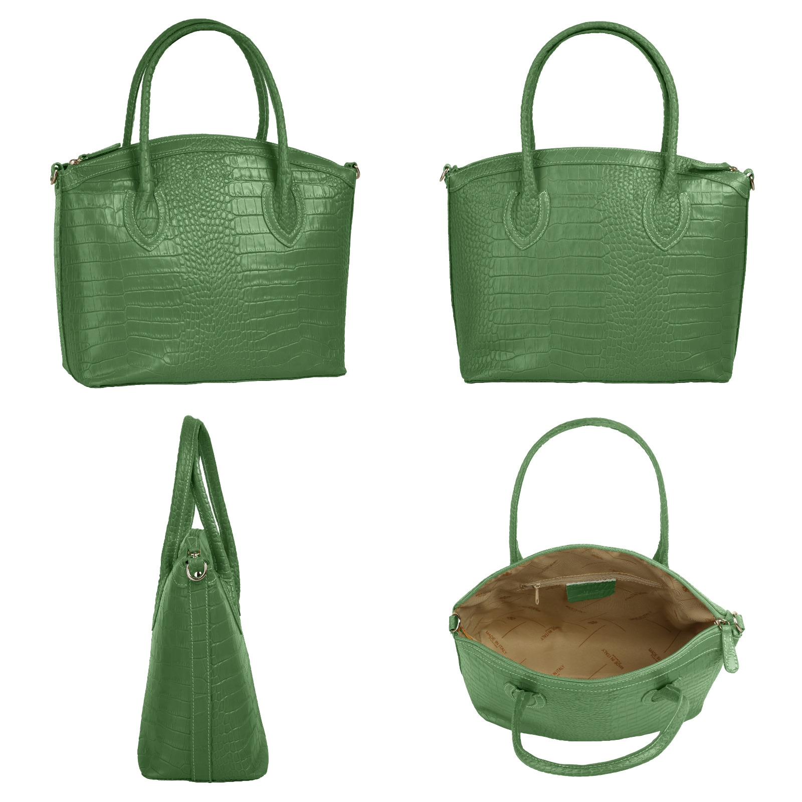 Cluty Henkeltasche, echt Leder, Made in Italy