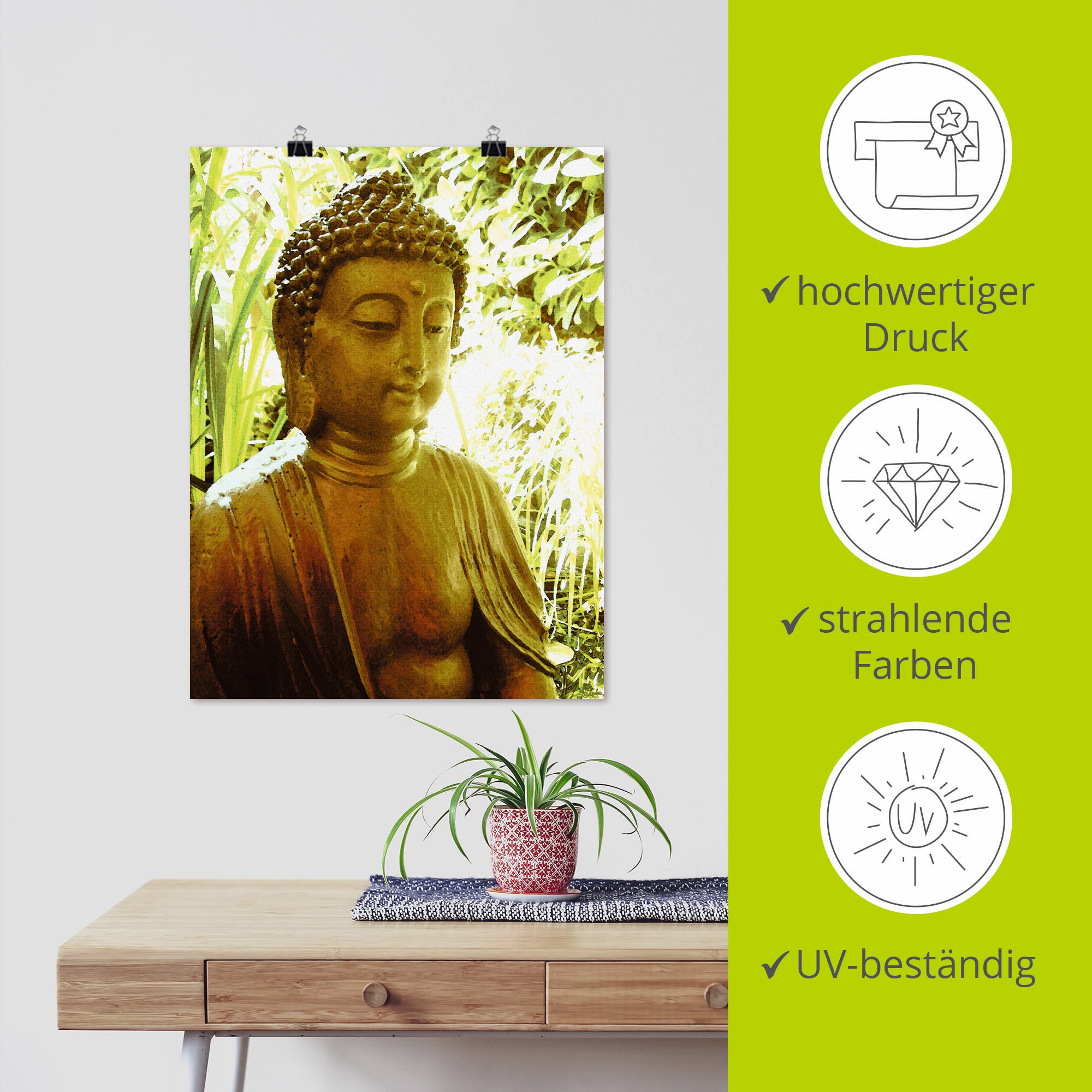 Artland Wandbild »Die Seele von Buddha«, Religion, (1 St.), als Leinwandbild, Poster, Wandaufkleber in verschied. Grössen