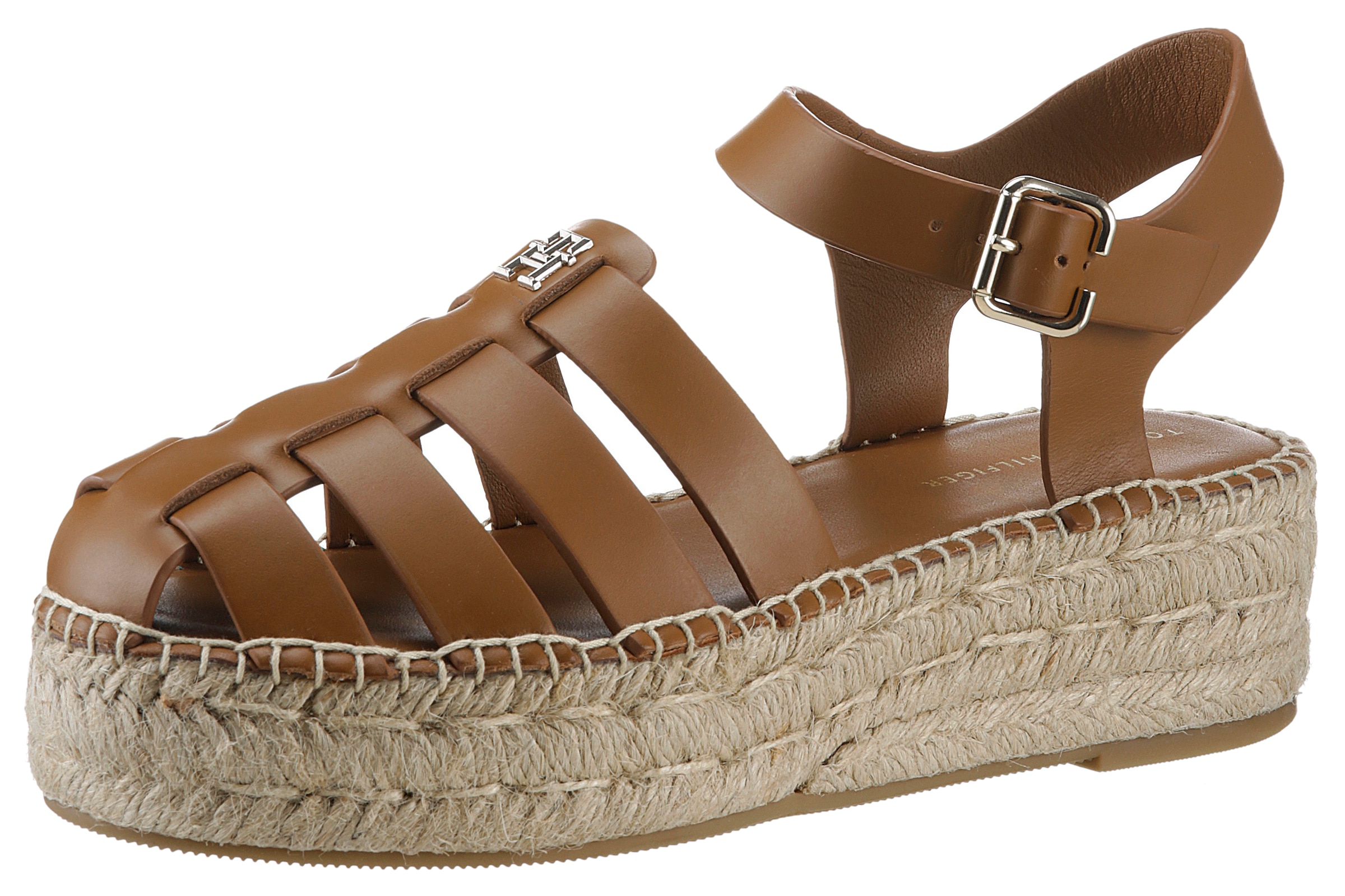 Sandale »TH AUTHENTIC LEATHER ESPADRILLE«, Sommerschuh, Sandalette, Plateauabsatz, mit...