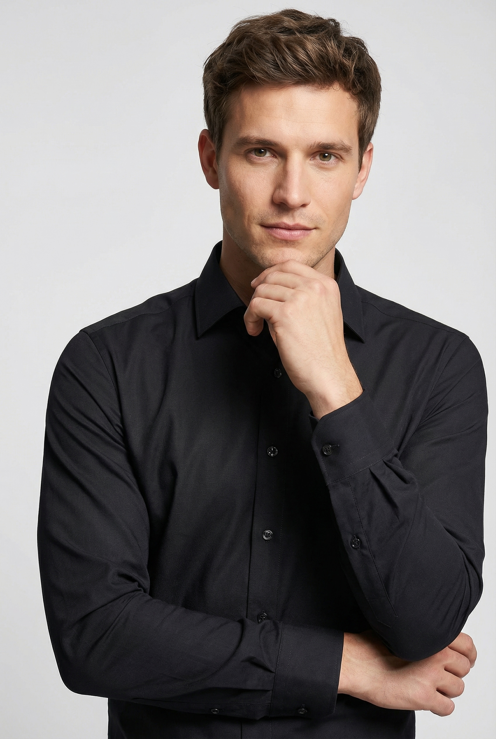 Image of MARVELIS Langarmhemd modern fit, verlängerter Arm, Businesshemd, New-Kentkragen