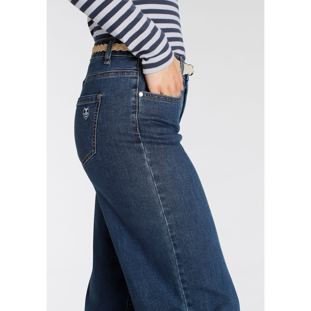 DELMAO Weite Jeans, (Set, 2 tlg., mit Gürtel)