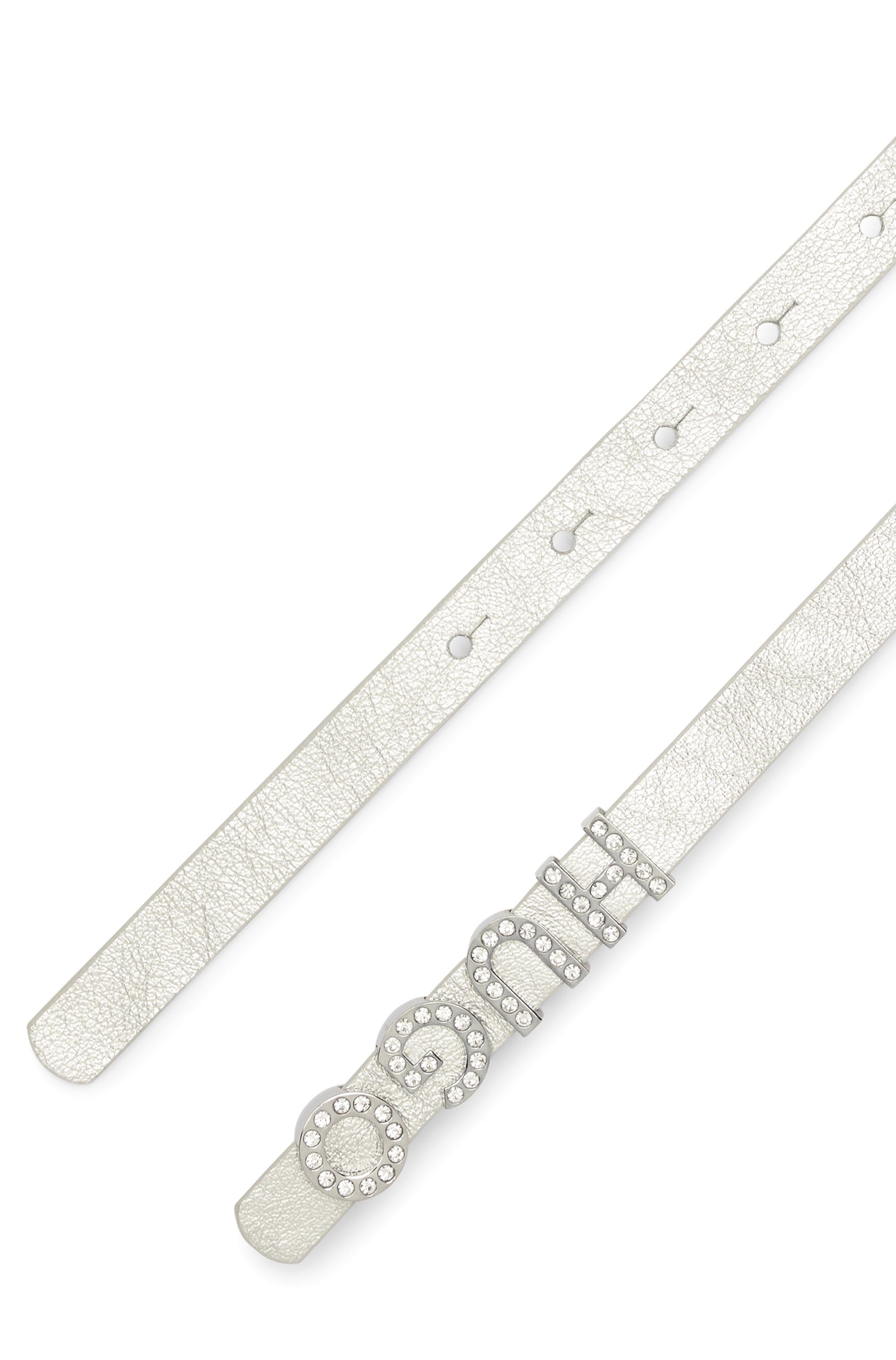 HUGO Ledergürtel »Zula-S-L Sz15« mit Ziersteinen besetzte Schliesse