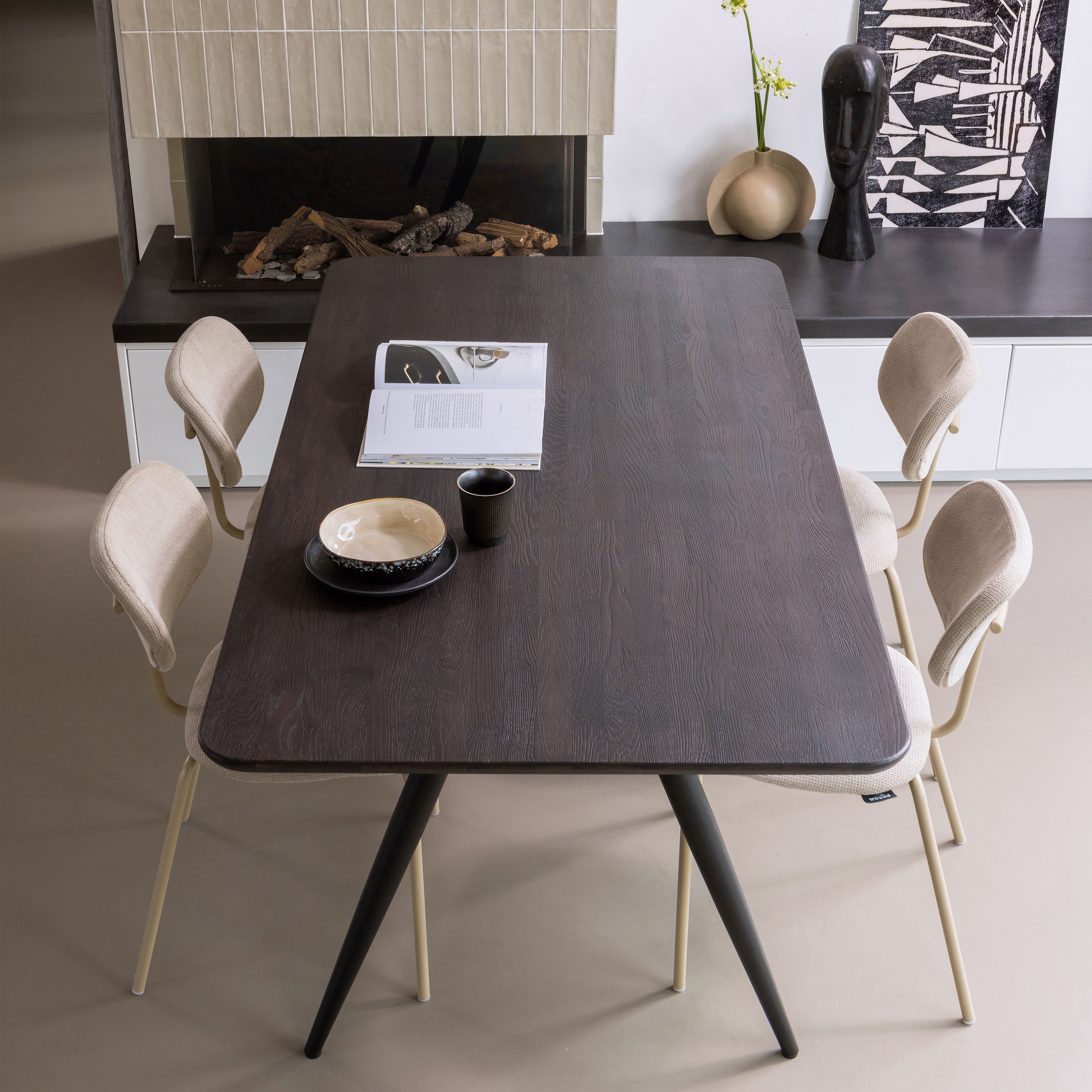 WOOOD Esszimmerstuhl »Link mit Ella-Chenillebezug und Metallgestell B 44 x T 52 x H 78 cm« (Set) 2 Stk.(Set, 2 St) Tragkraft 90 kg, stapelbar, Sehr hohe Verschleissfestigkeit