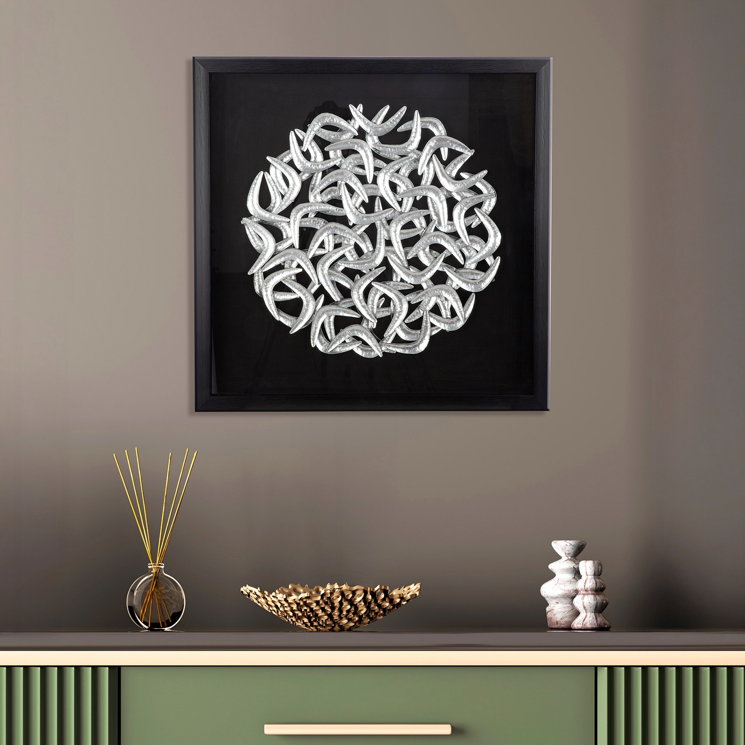 Image of Casablanca by Gilde Bild mit Rahmen "Bild quadratisch Salerno schwarz H. 60 cm" 1 Stk. tlg.