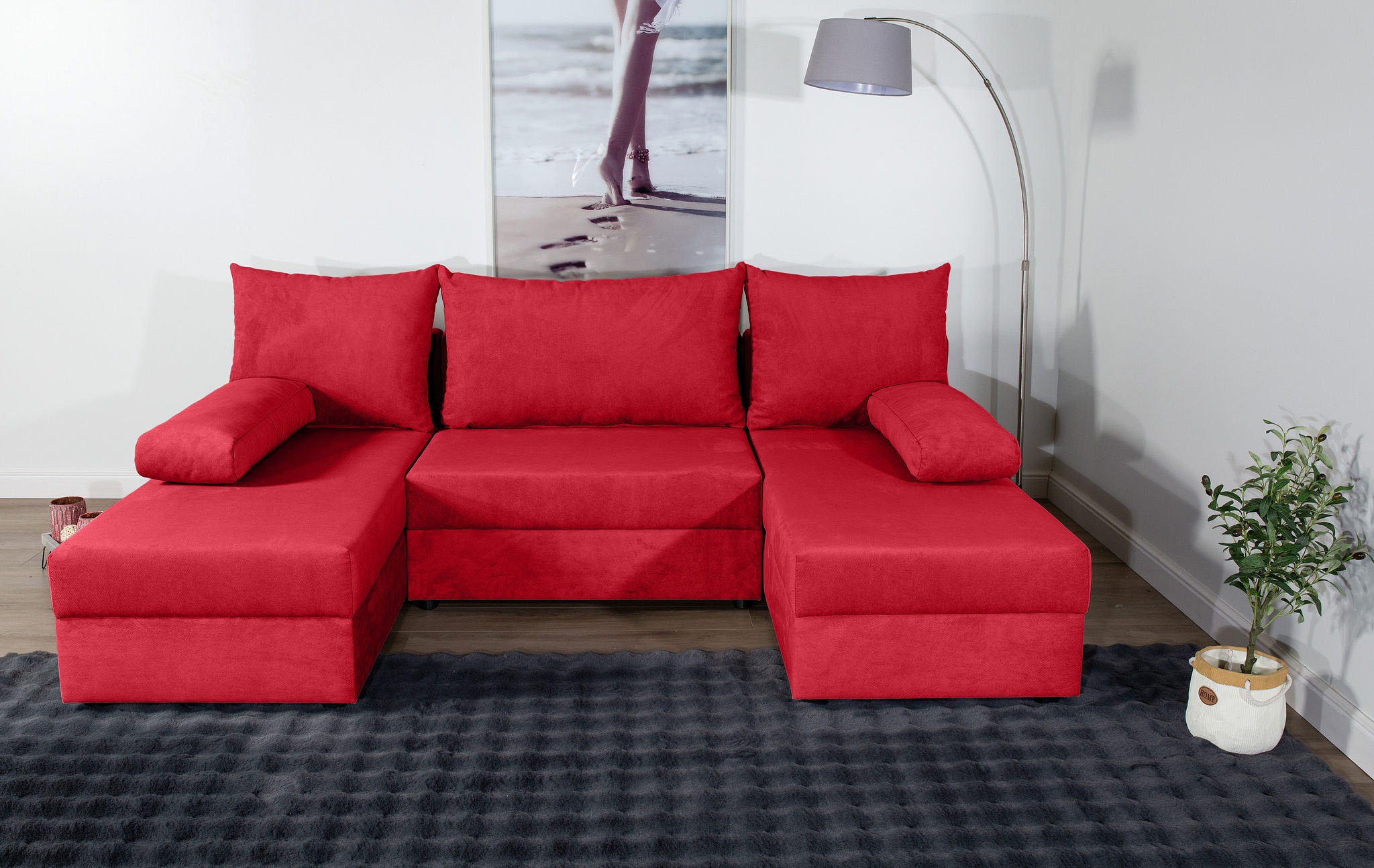 Image of COLLECTION AB Wohnlandschaft "Pico U-Form, B: 252 cm" Bettfunktion, Bettkasten & 2 Zierkissen