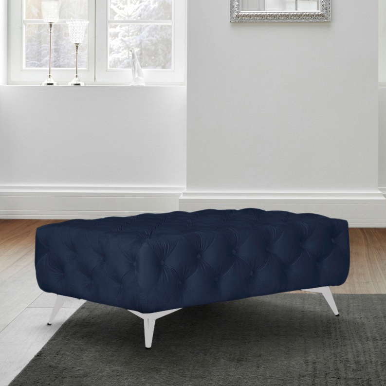 Leonique Polsterhocker »Amaury«, Chesterfield-Optik, Breite 120cm, Fussfarbe wählbar