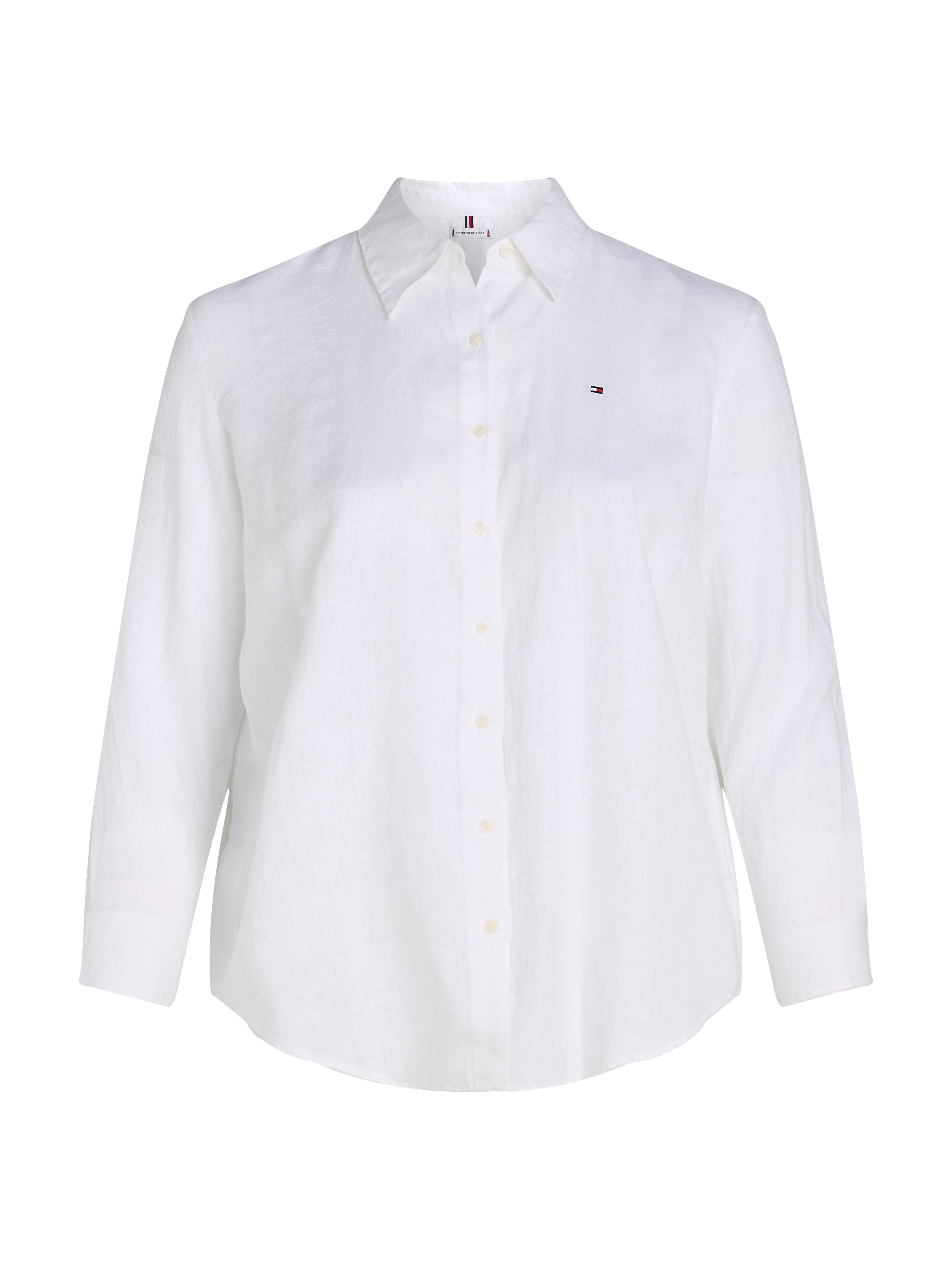 Tommy Hilfiger Curve Hemdbluse »CRV ESS LINEN RELAXED SHIRT«, in Grossen Grössen, Leinenqualität