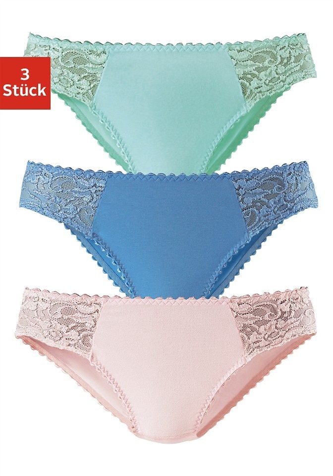Image of petite fleur Jazz-Pants Slips, (Packung, 3 St., 3er-Pack), mit floraler Spitze seitlich bei Ackermann Versand Schweiz