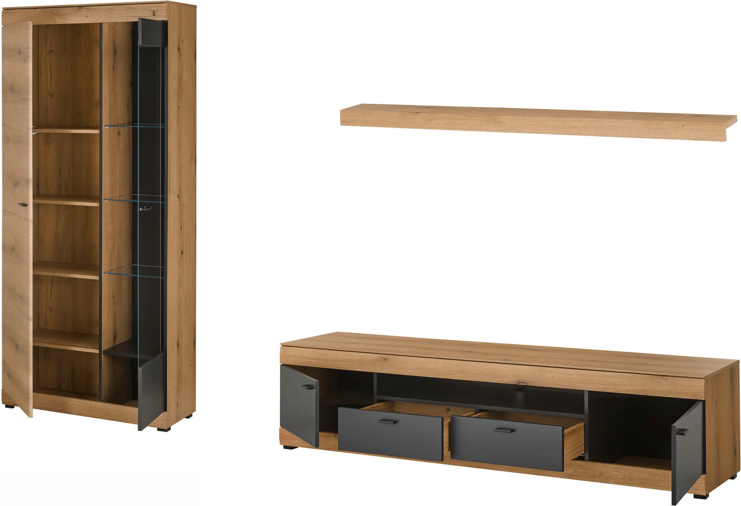 Home affaire Wohnwand »Soleto, zeitlose Anbauwand, Komplettset im modernen Stil« Komplett-Set, 3 Stk. tlg.