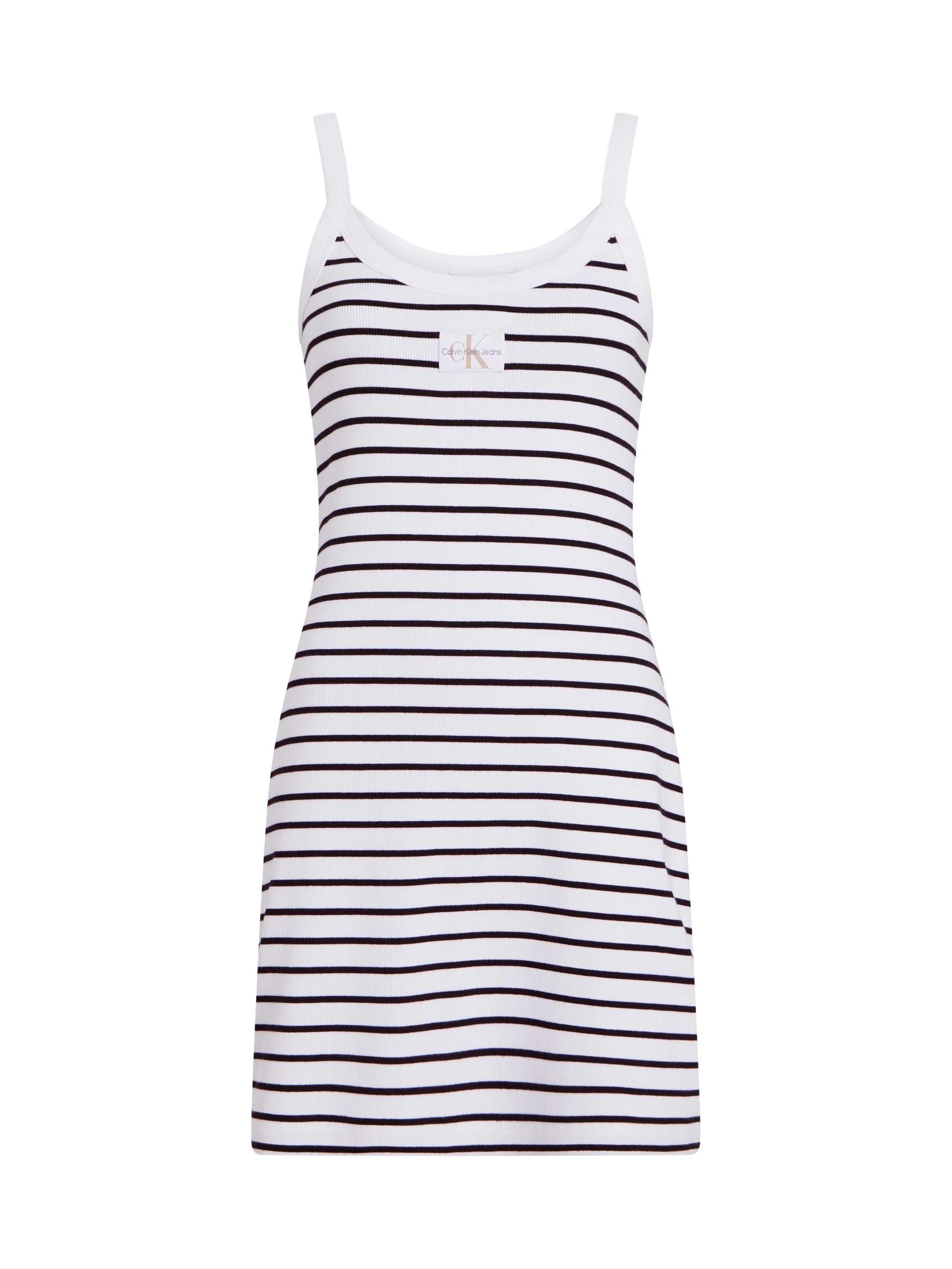 Calvin Klein Jeans Trägerkleid »WOVEN LABEL RIB TANK DRESS«, mit Logopatch