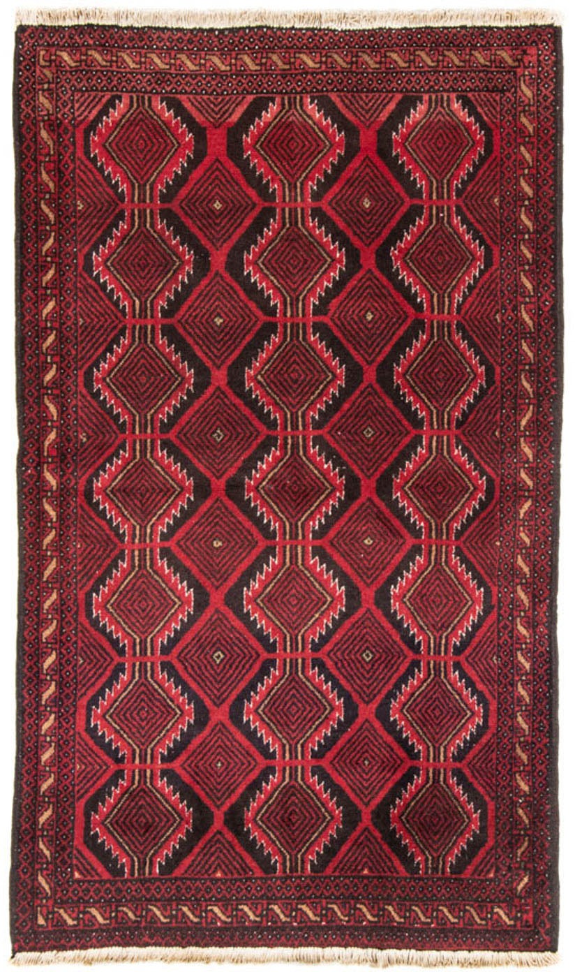Image of morgenland Hochflor-Läufer »Belutsch Durchgemustert Rosso 184 x 103 cm«, rechteckig, 0,8 mm Höhe, Handgeknüpft bei Ackermann Versand Schweiz