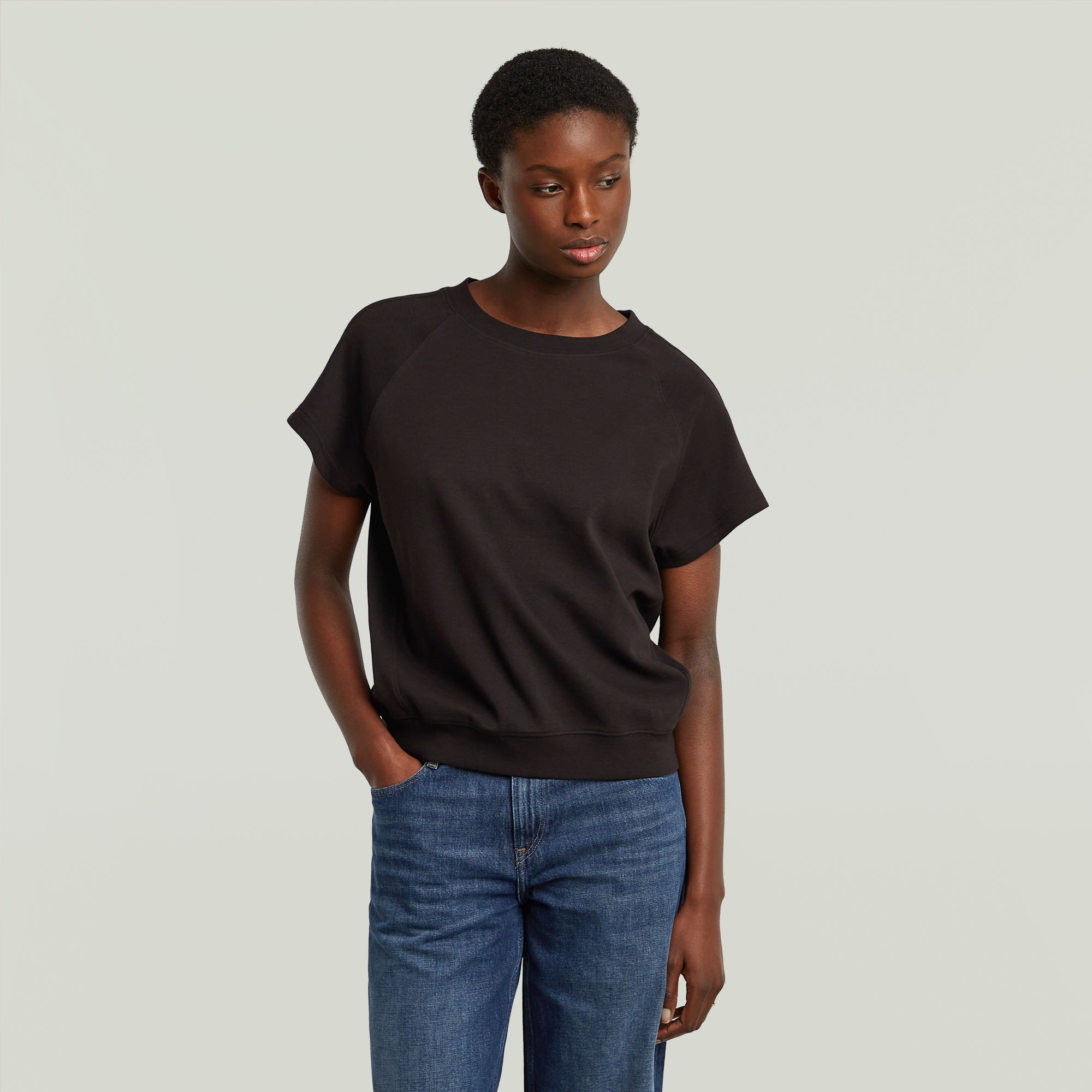 Image of G-STAR T-Shirt "Raglan" Rundhalsform, mit angesetztem Bündchen