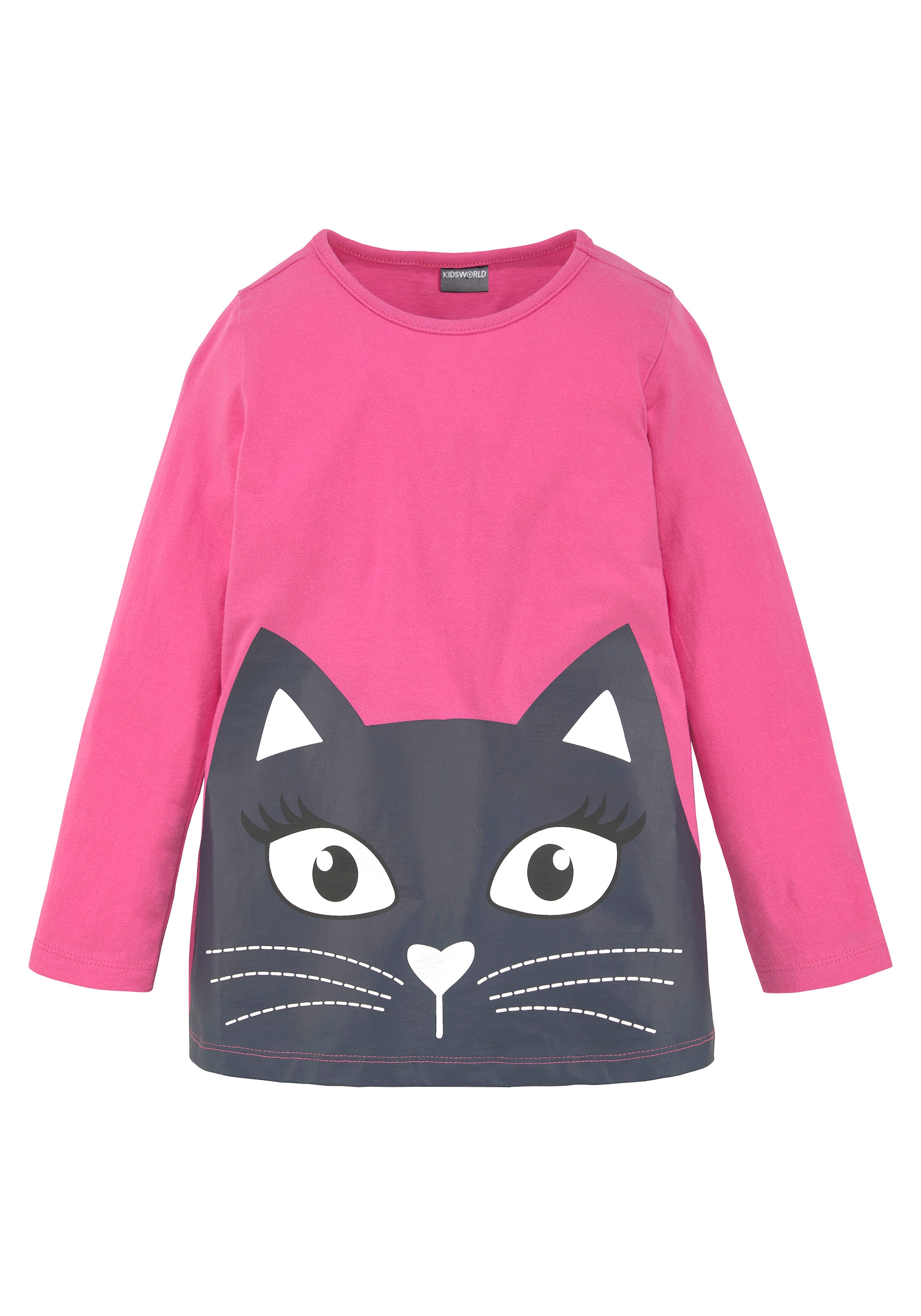 KIDSWORLD Longshirt »für kleine Mädchen«, (2 tlg., 2er-Pack), mit grossem Print und schönen Streifen