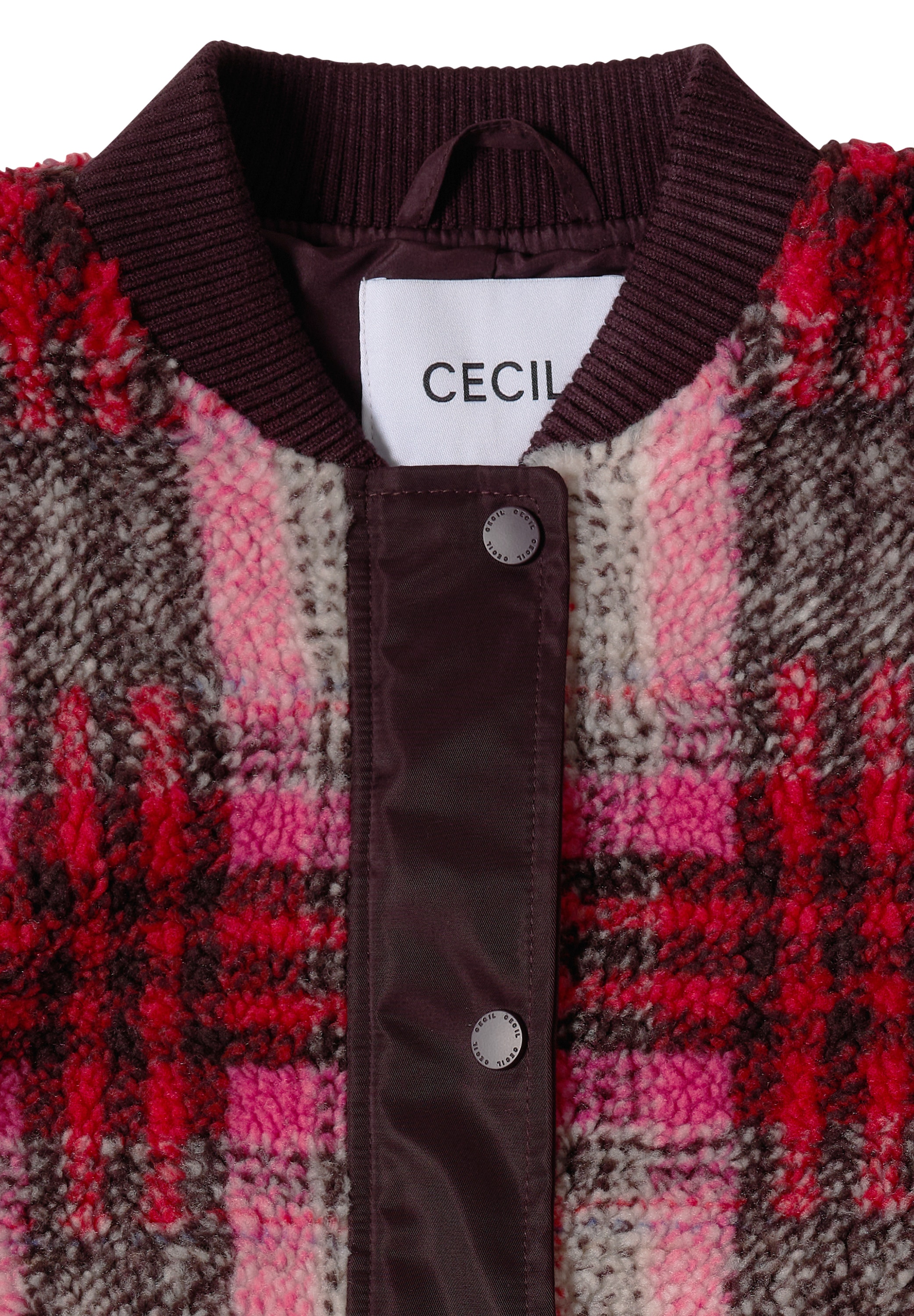 Cecil Blouson ohne Kapuze Teddy-Blouson / Karo-Muster /  mit Softshelldetails