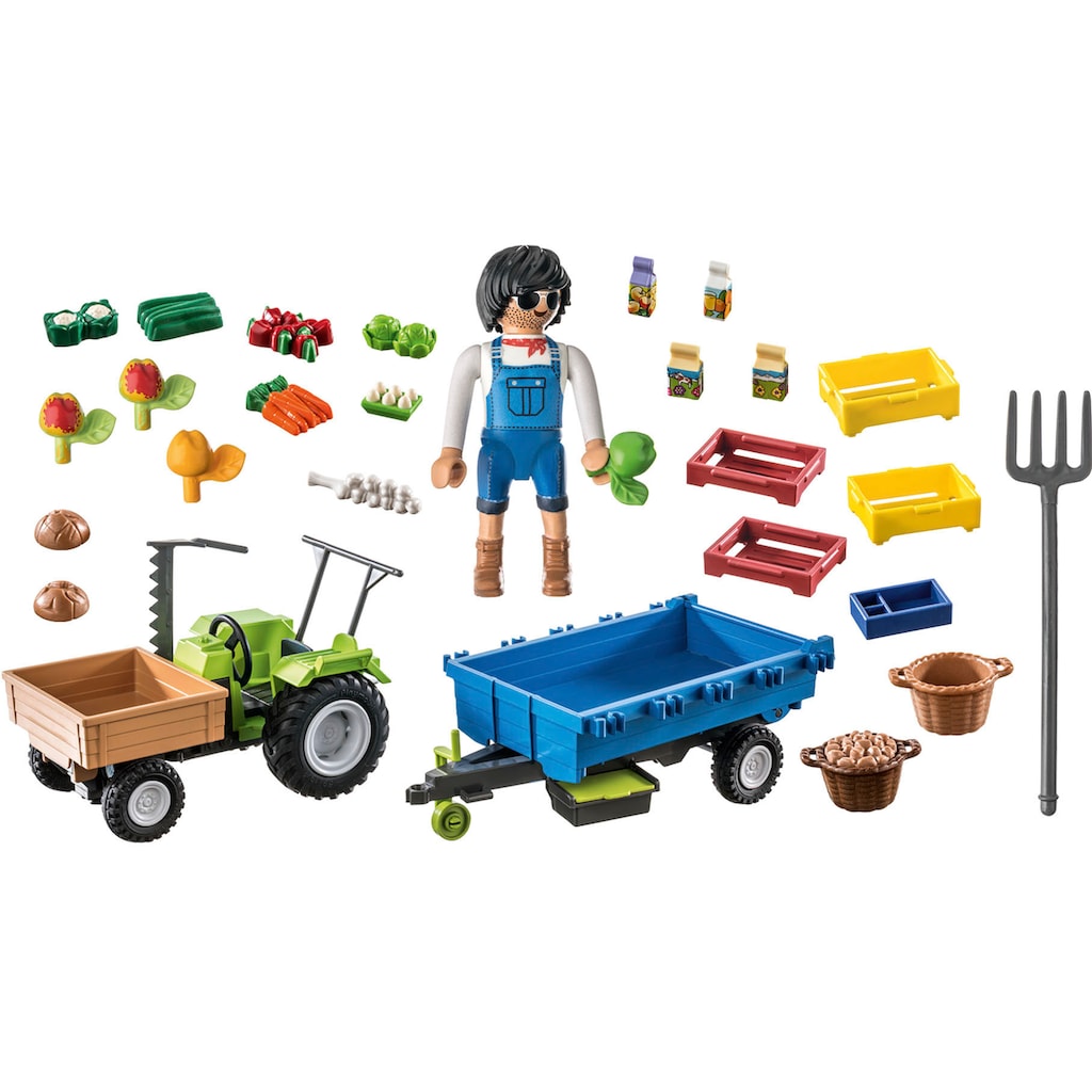 Playmobil® Konstruktions-Spielset »Traktor mit Hänger (71249), Country«, teilweise aus recyceltem Material; Made in Germany