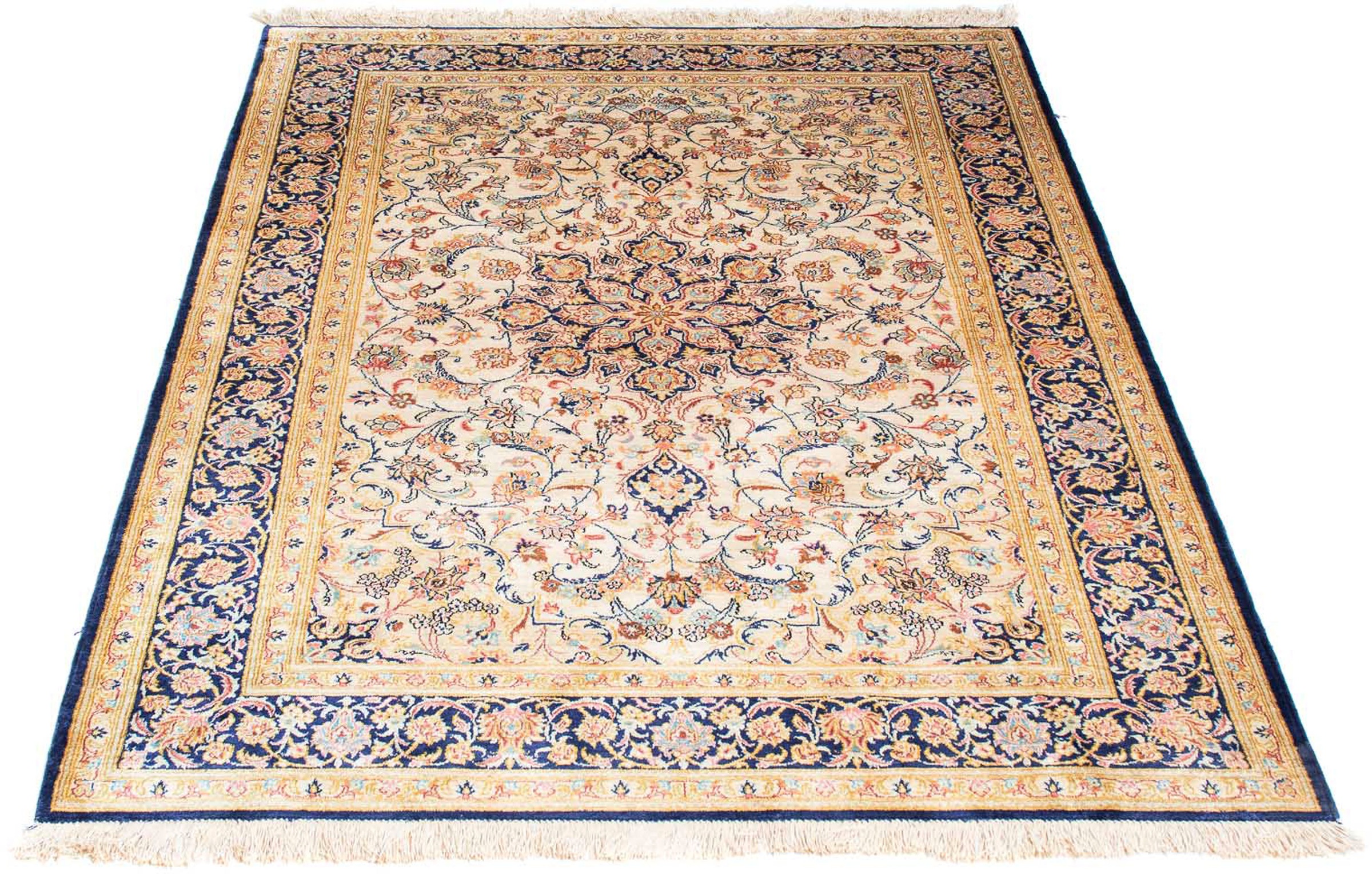 Image of morgenland Orientteppich »Perser - Ghom - 152 x 102 cm - beige«, rechteckig, 10 mm Höhe, Wohnzimmer, Handgeknüpft, Einzelstück mit Zertifikat bei Ackermann Versand Schweiz