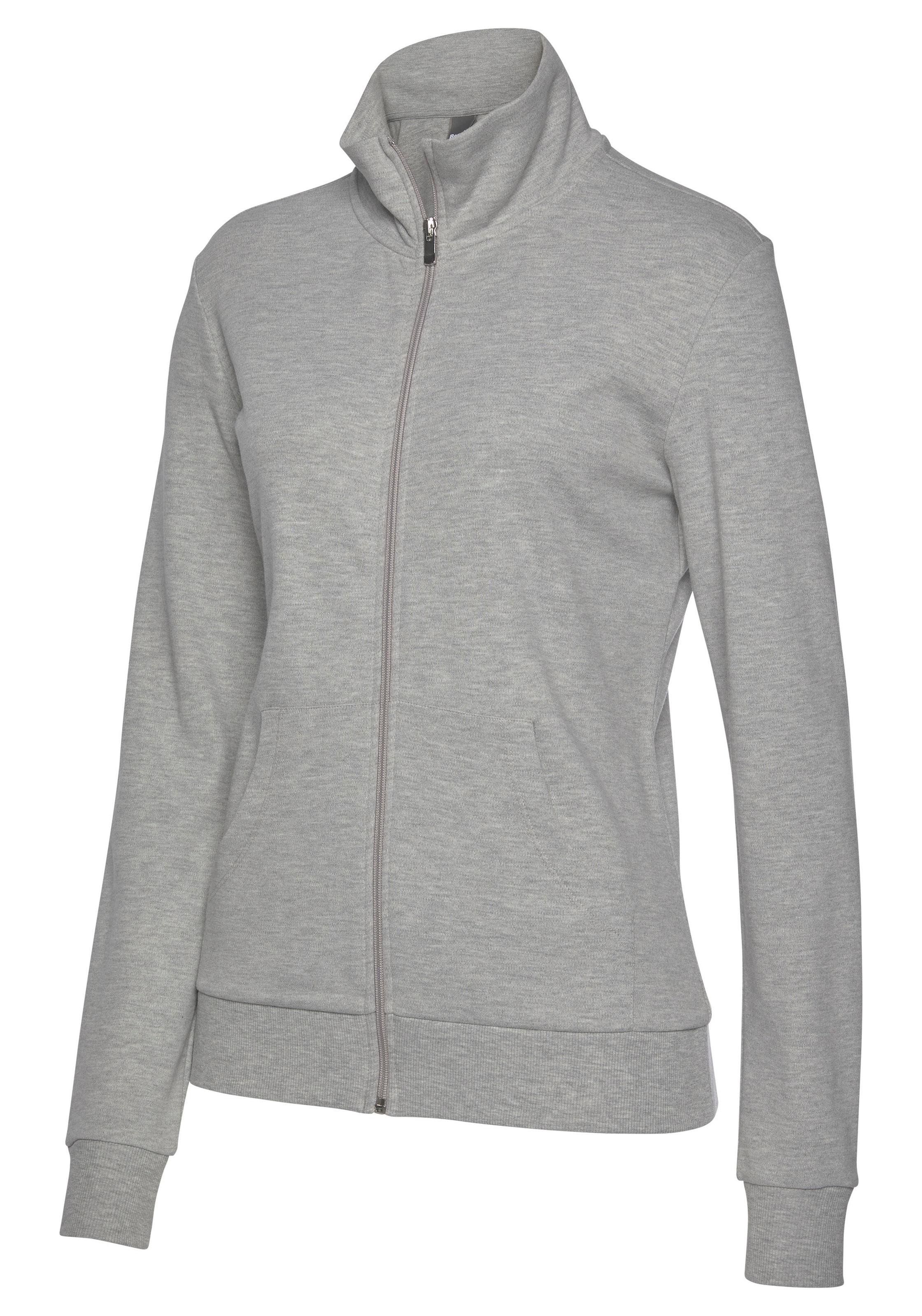 Bench. Loungewear Sweatjacke, mit glänzender Logostickerei am Stehkragen, Loungeanzug