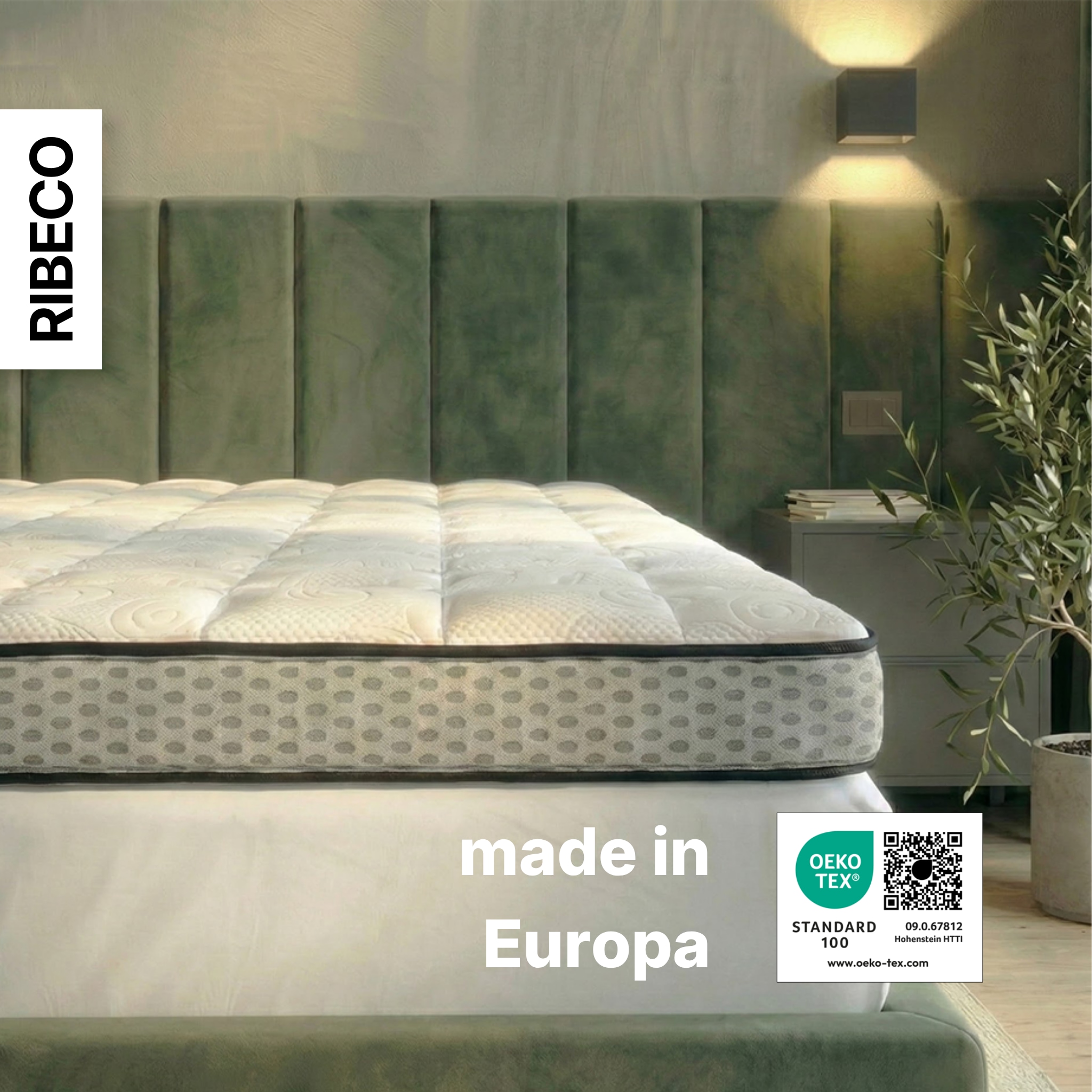 Image of RIBECO Topper "Aaron, Topper 90x200 cm,180x200 cm, GRATIS dazu 1x Handtuch" Gelschaum, Matratze Boxspringbett geeignet, ergonomisch, Made in EU