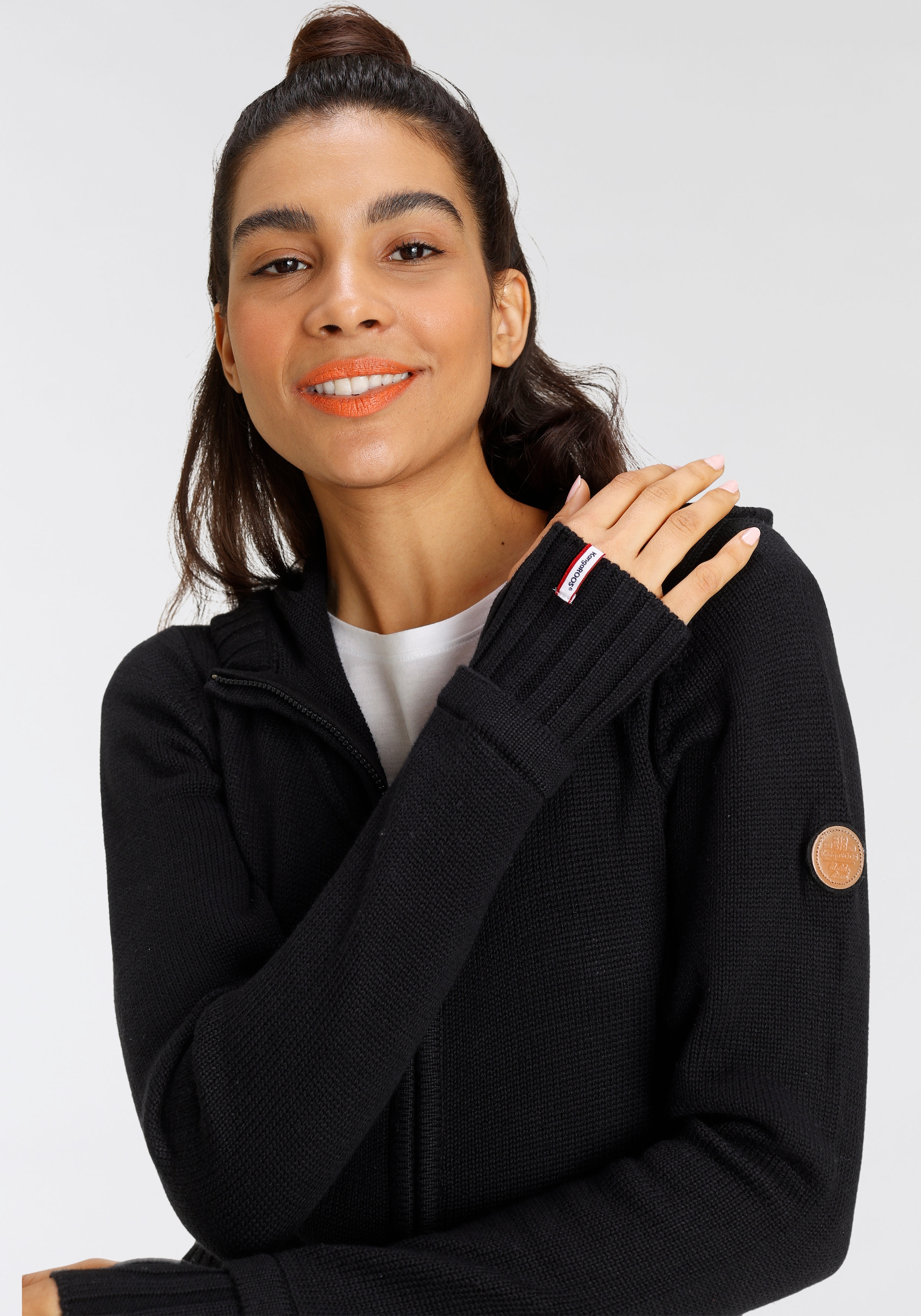 KangaROOS Kapuzenstrickjacke in schmeichelnder Longform