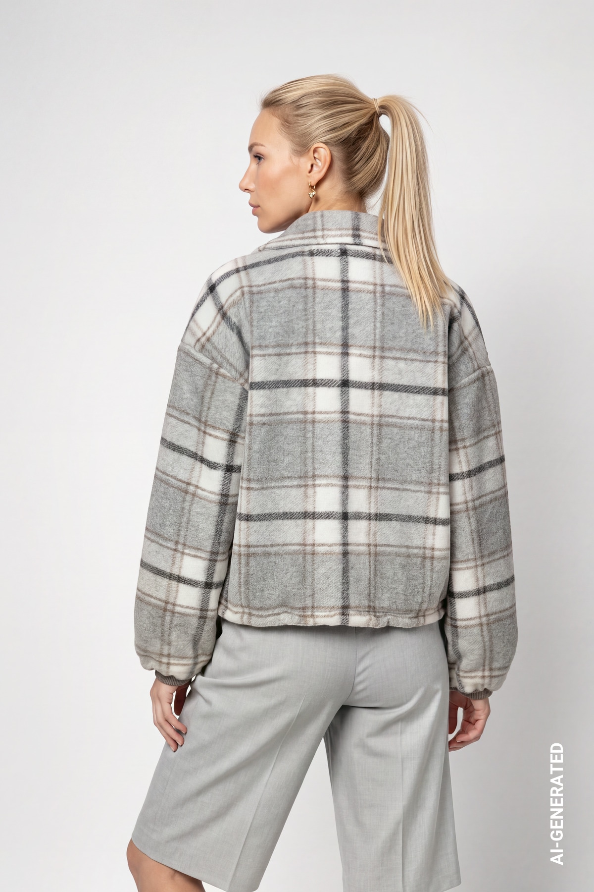 Monari Blouson »Jacke Karo« sans capuche Coupe régulière avec col revers