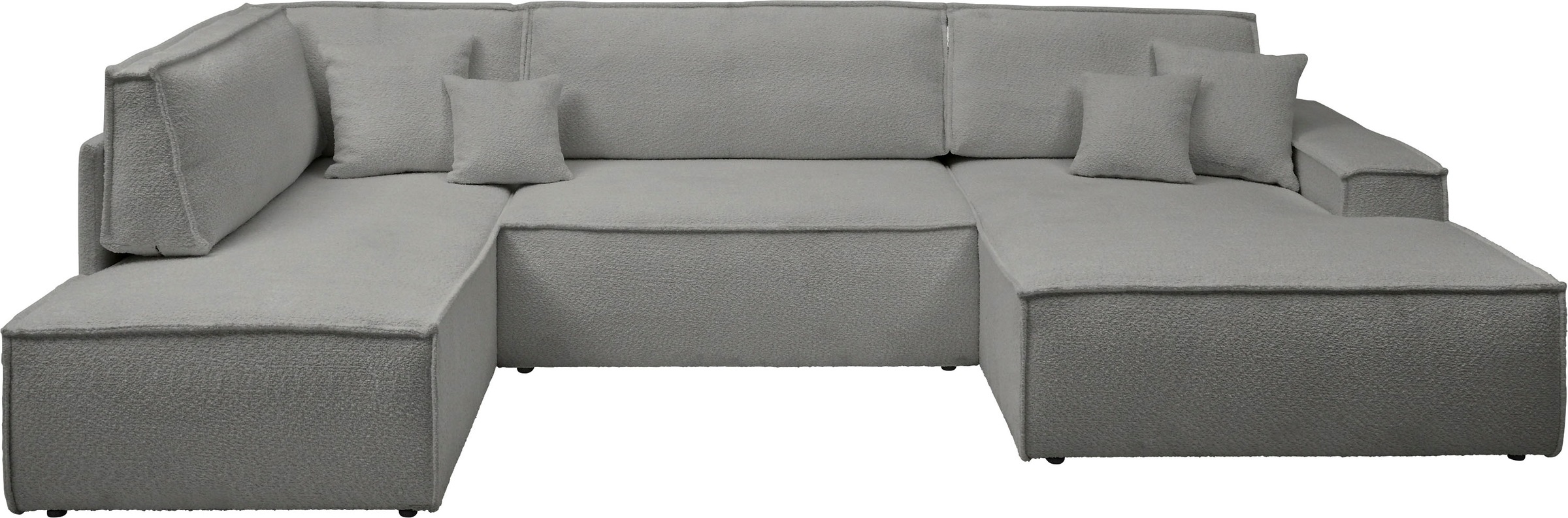 andas Wohnlandschaft »FINNLEY U-Form XXL 329 cm, Schlafsofa, Schlaffunktion m. Bettkasten«, (194/139 cm), Bouclé, Struktur und Cord