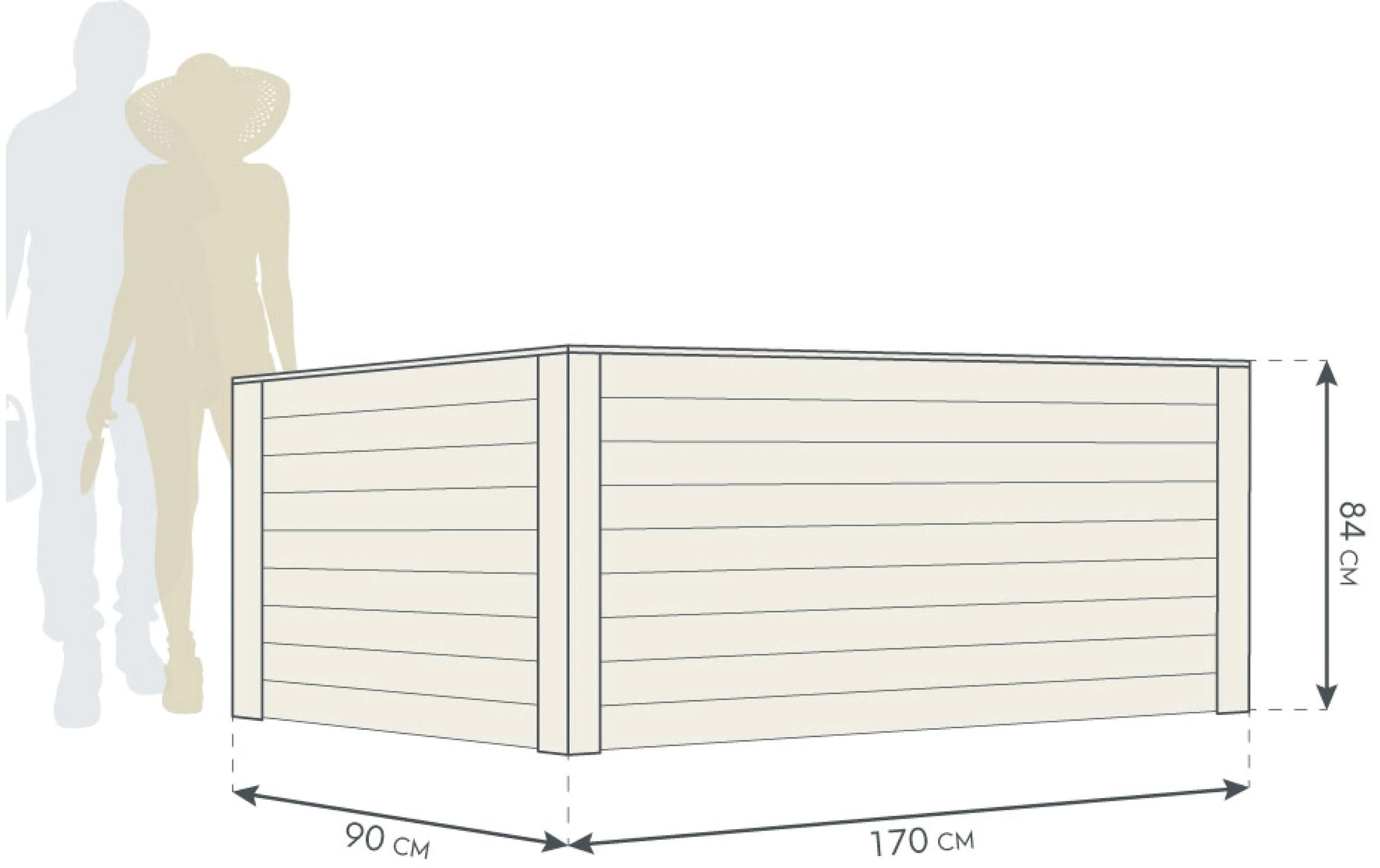 WESTMANN Lit surélevé »WMHL170« 1100 l, LxPxH : 170x90x84 cm