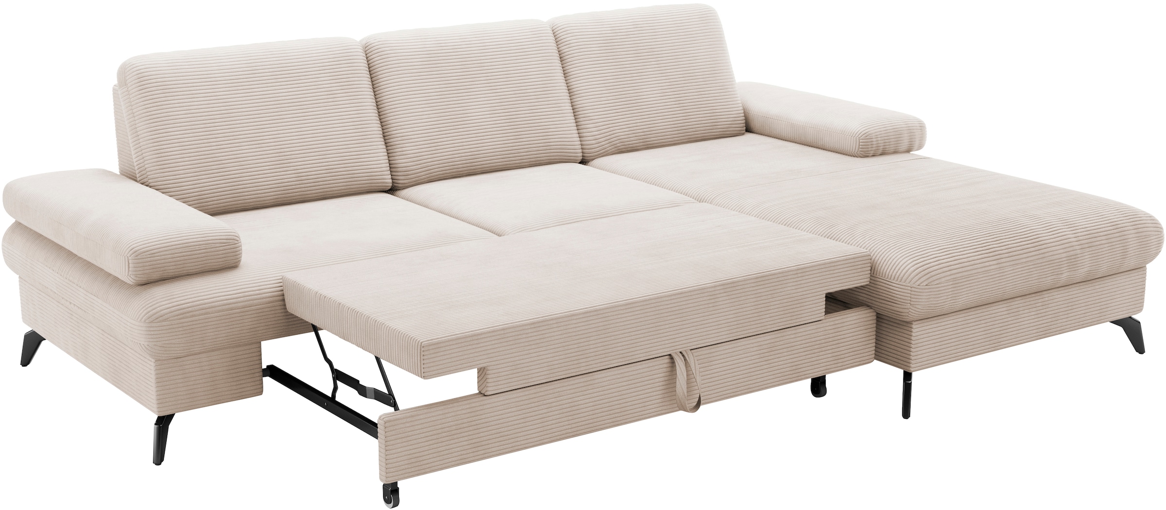sit&more Ecksofa »Morris Jubi L-Form«, inkl. Armteilfunktion und 1 Zierkissen, wahlweise mit Bettfunktion