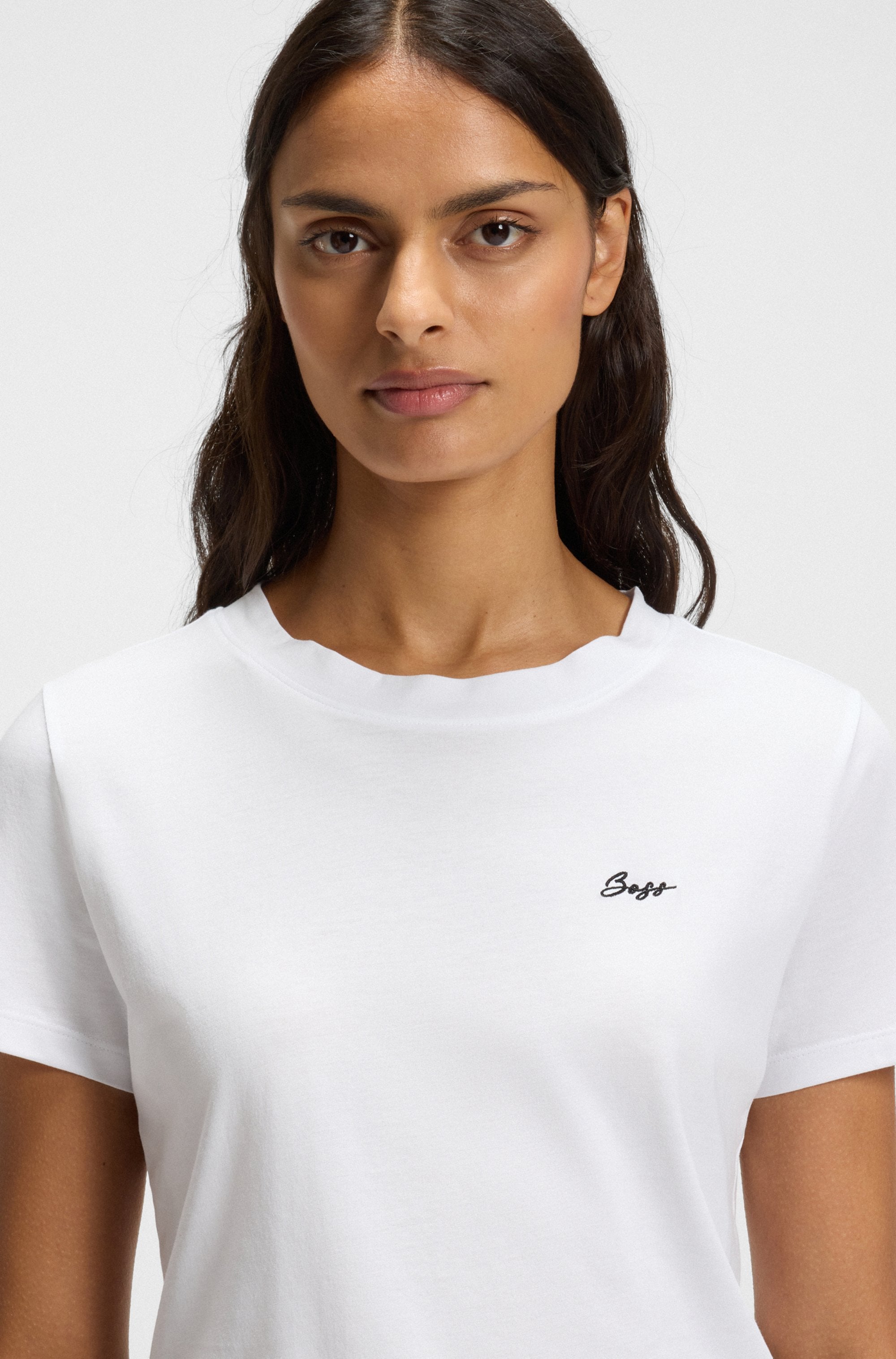 BOSS ORANGE T-Shirt »Esogo HW Premium Damenmode«, mit gesticktem Logo