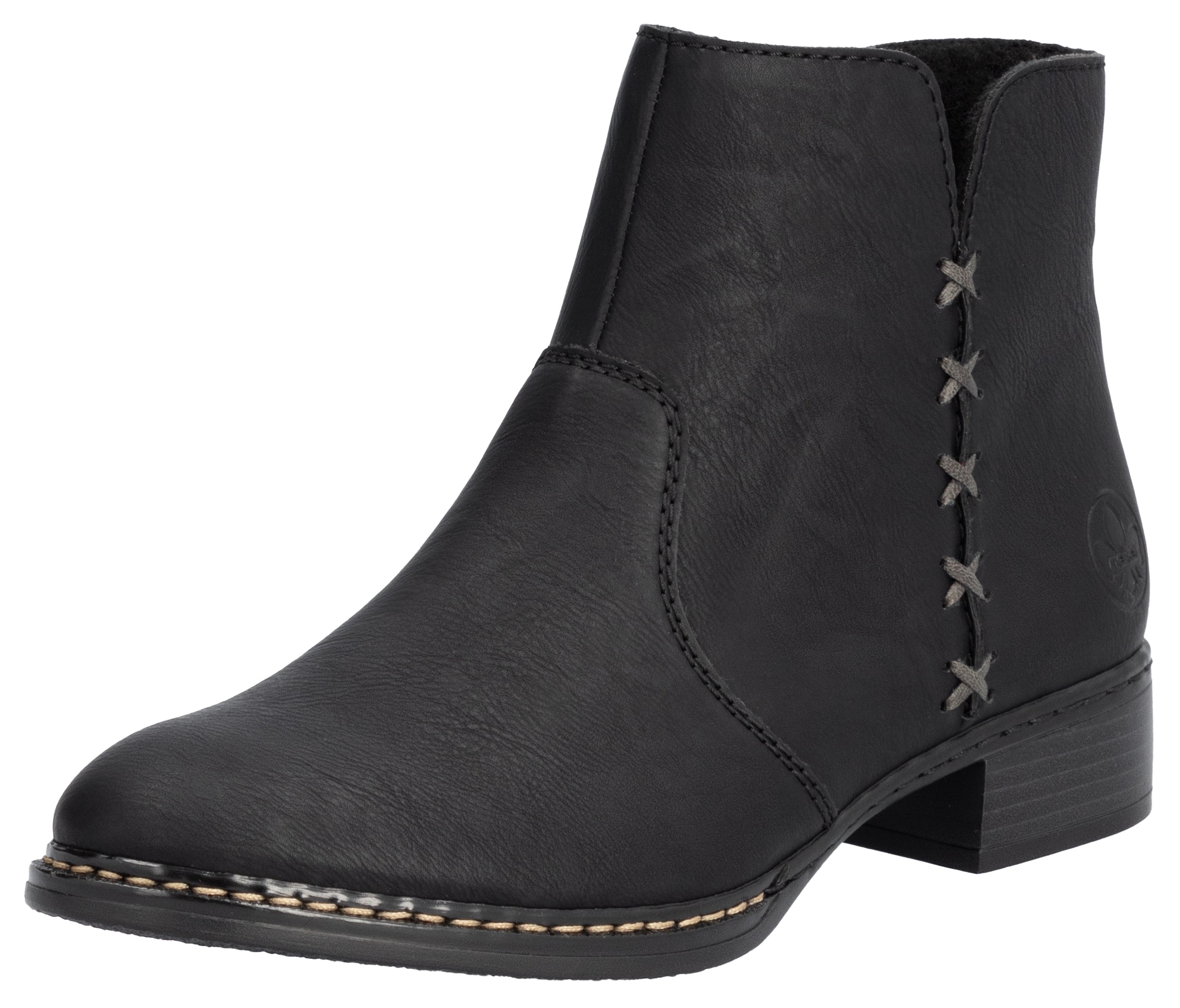 Stiefelette, Reissverschluss-Stiefelette, Ankelboots mit Blockabsatz