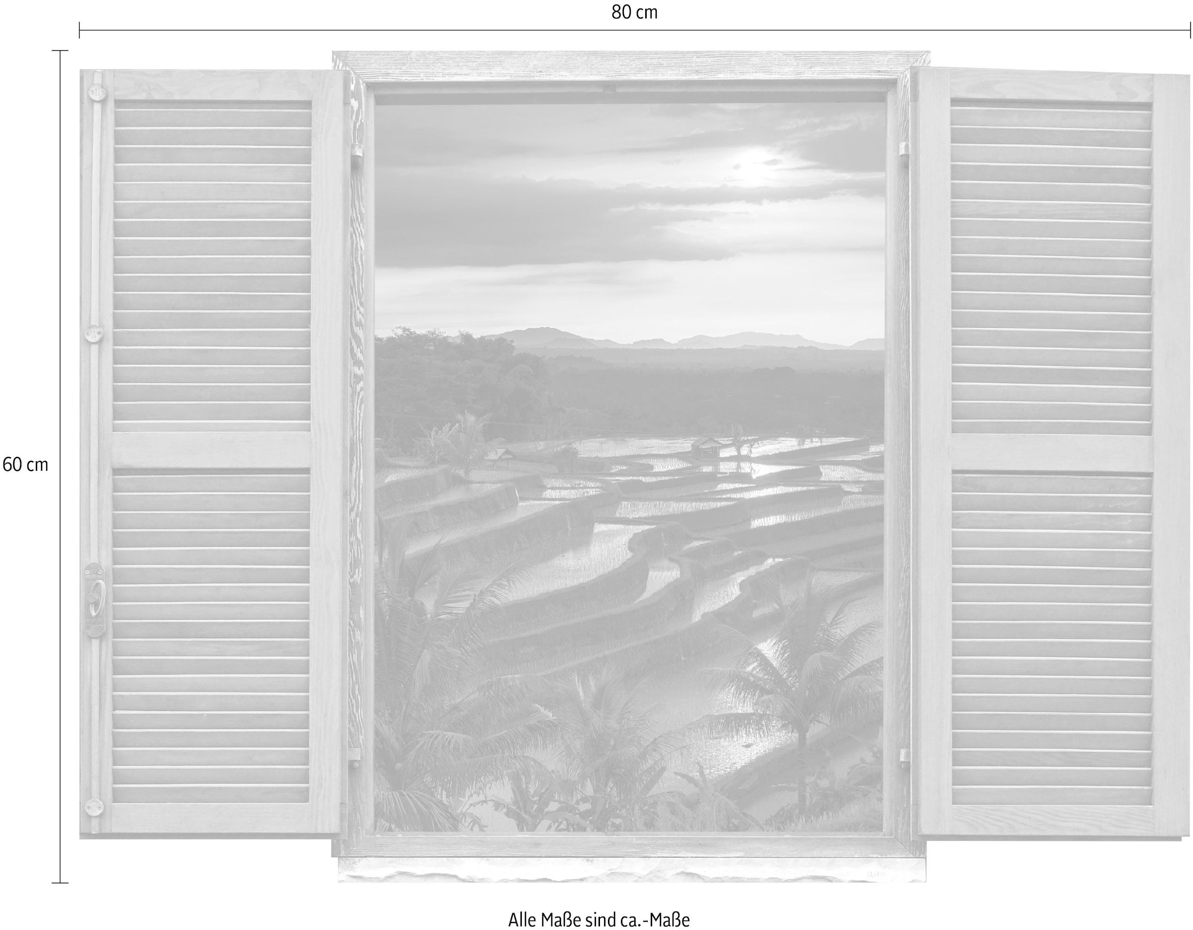 queence Autocollant mural »Sonnenuntergang« Wandsticker, Wandbild, selbstklebend, 3D, Fenster