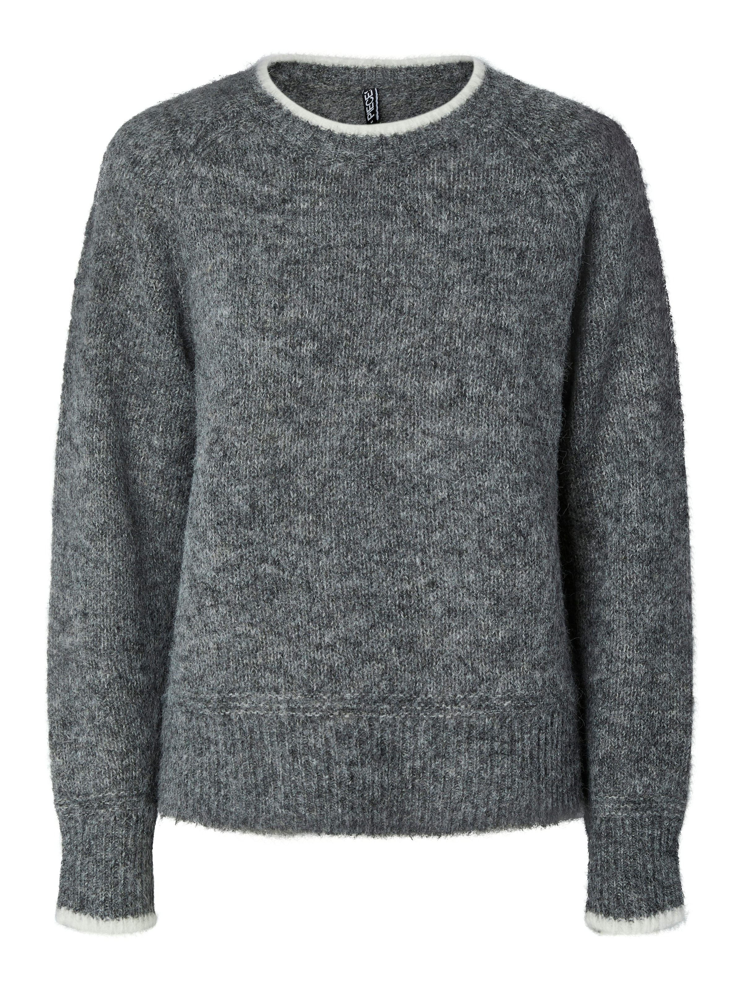 pieces Strickpullover »PCIVY LS O-NECK CONTRAST KNIT NOOS BC«