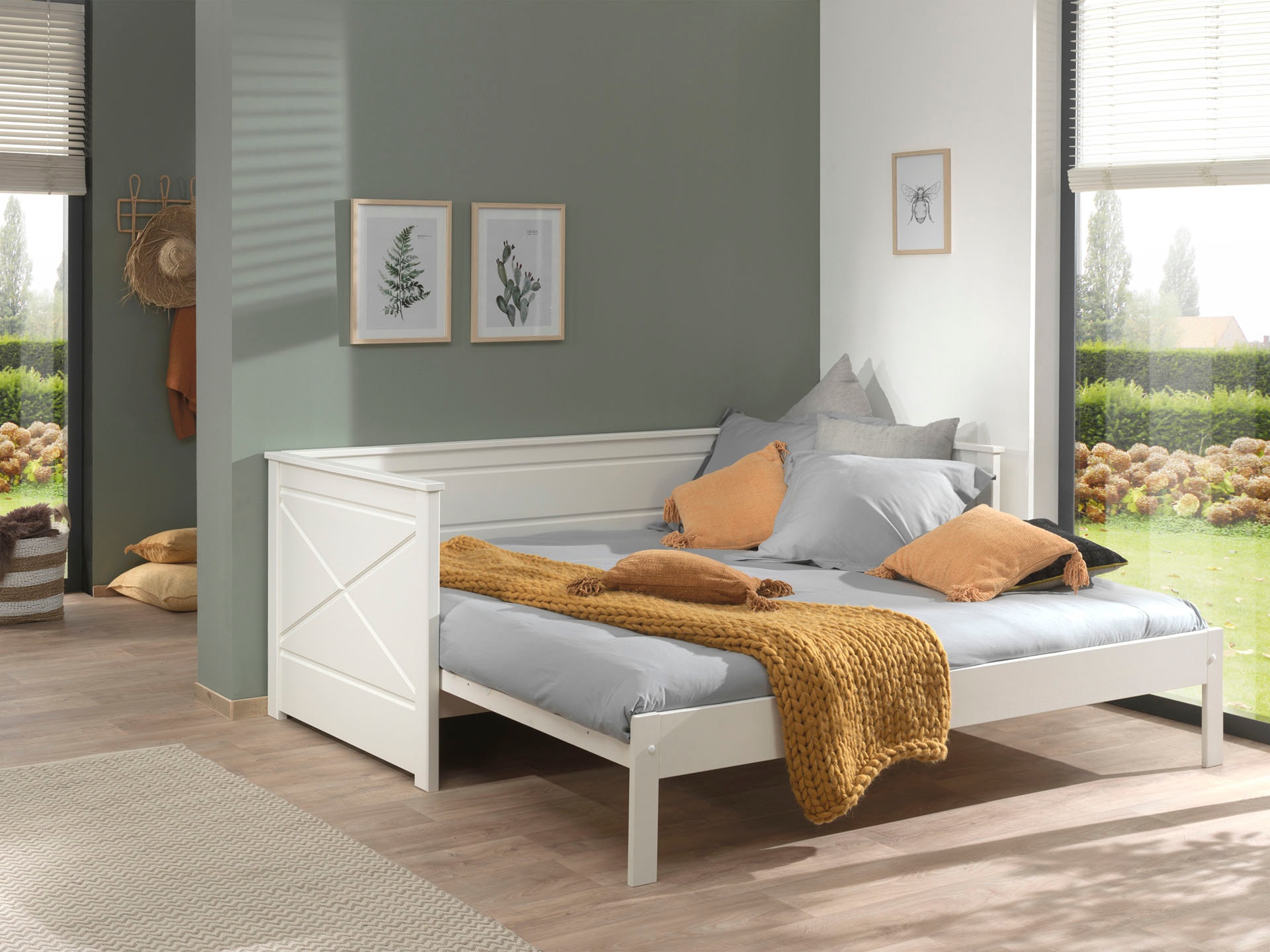 Vipack Bett »Vipack Pino« Made in Europe,  Kojenbett LF 90x200 cm, ausziehen auf 180x200 cm, Ausf. Weiss lackiert